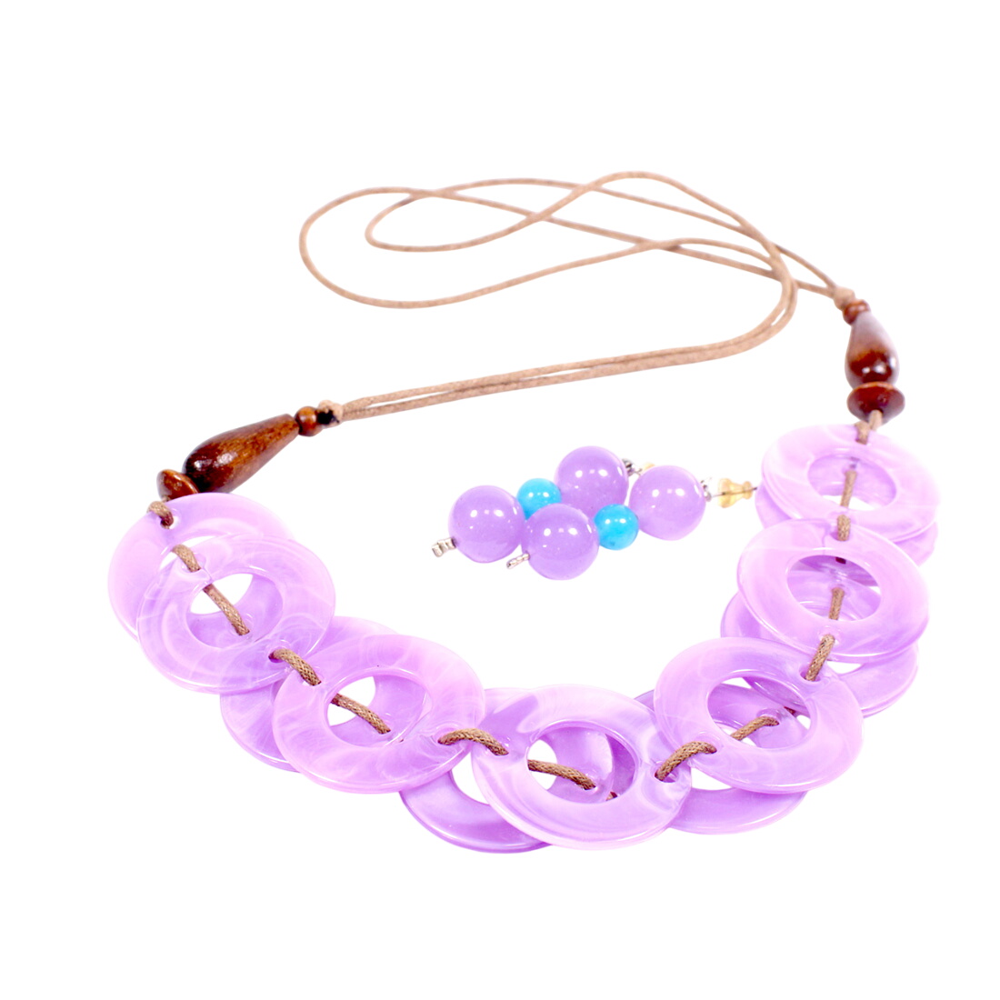 Collier + boucles d'oreille mauves Bon état -  reconditionné disponible sur Label Emmaüs