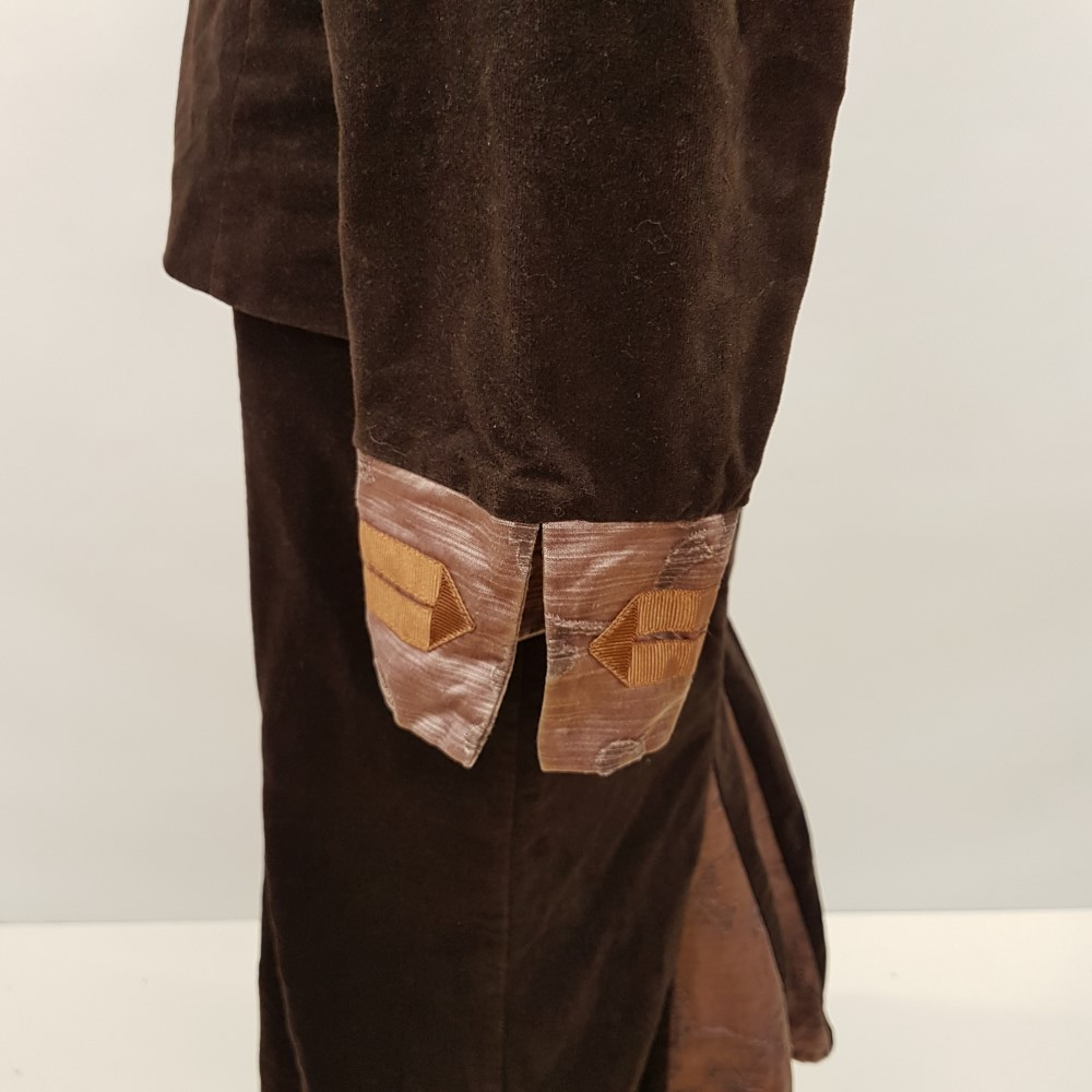 Ensemble de fête en velours marron et vieux rose veste et jupe - JACQUELINE RIU - Taille 36 Bon état - Vue 7 - 