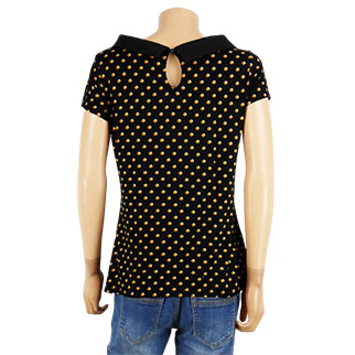 T-shirt noir imprimé à pois - Femme - GRAIN DE MALICE - Taille M - Photo 0
