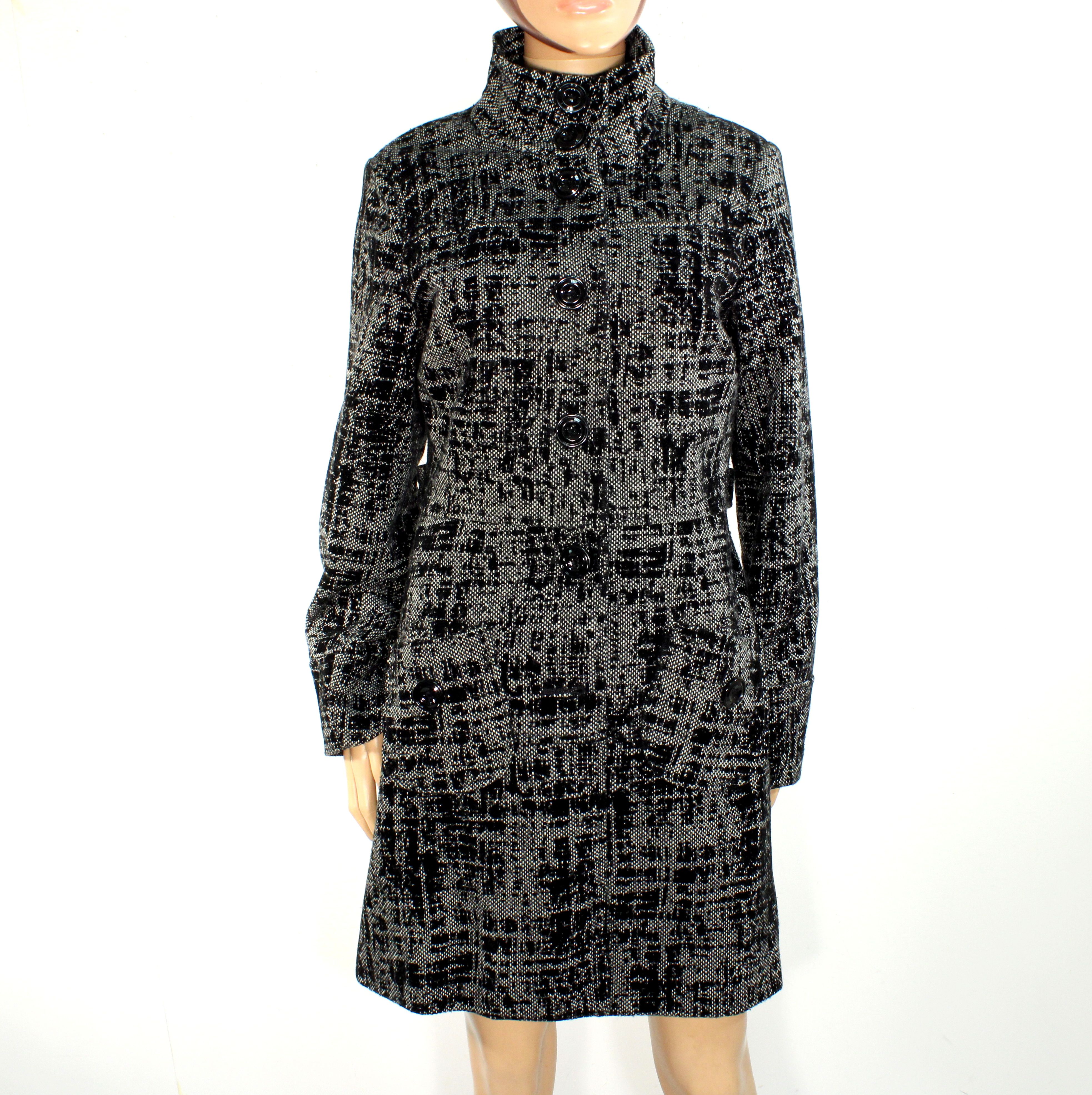 Manteau Mi-Long Femme Noire & Blanc K.WOMAN Taille 42 Très bon état - Vue 2 - 