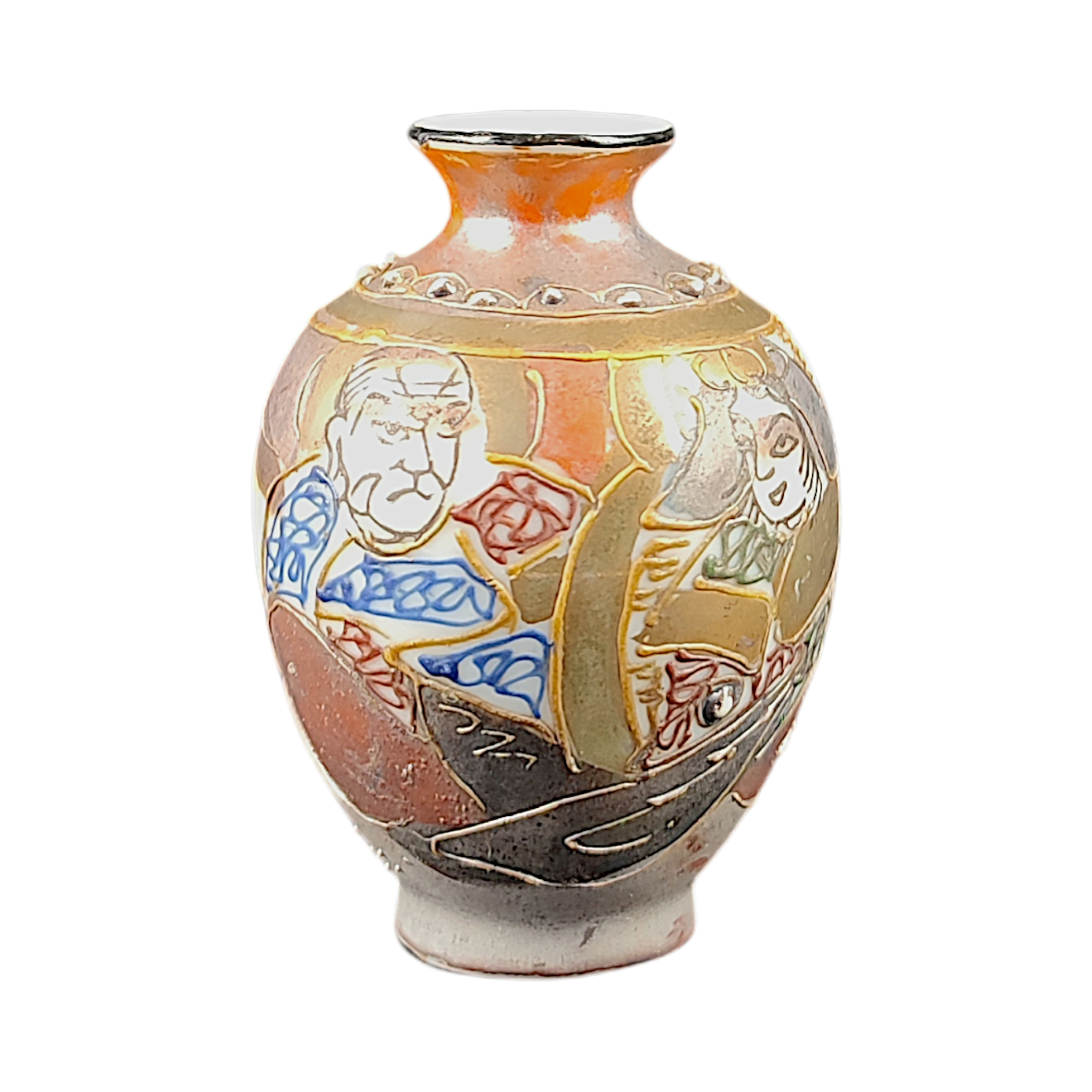 Acheter Petit vase japonais Satsuma en porcelaine peinte à la main et émaux. Bon état - 12,00 € Petit vase japonais Satsuma en porcelaine peinte à la main et émaux. Bon état - reconditionné disponible sur Label Emmaüs