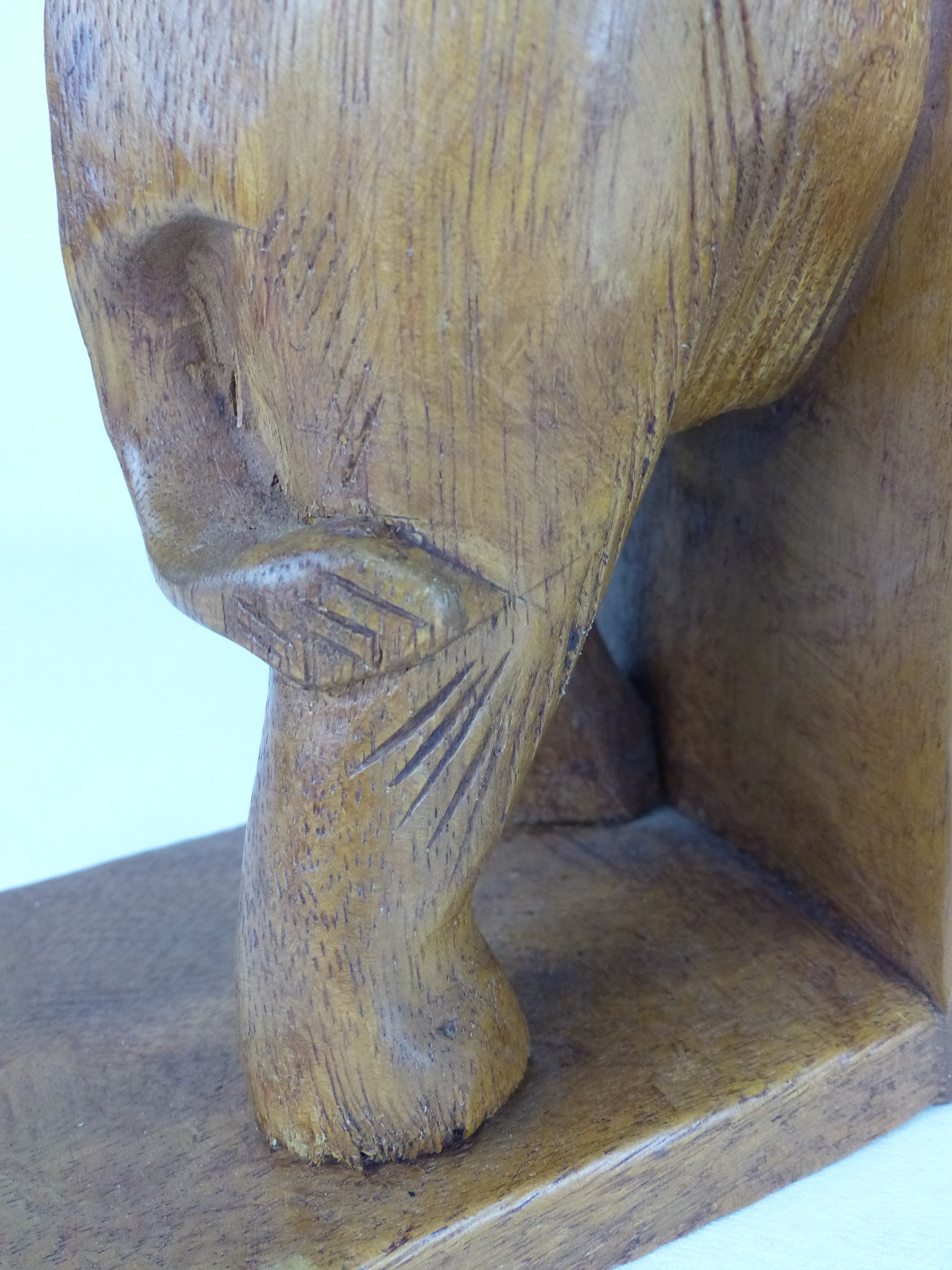 Serre-livres vintage Éléphants en bois sculpté - Photo 8