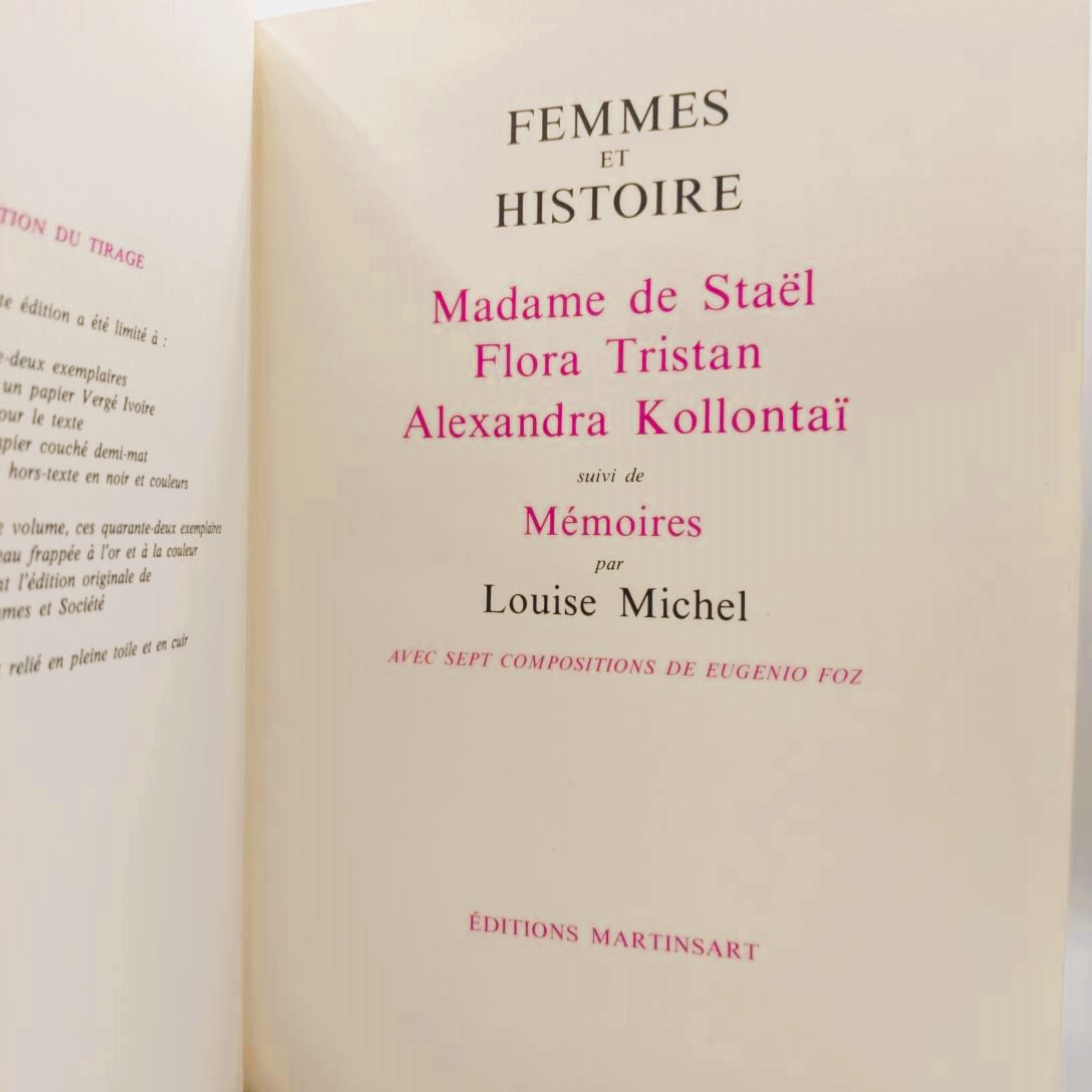 Collection Femmes et Société. 6 tomes (complet). Editions Martinsart. 1981.Tirage limité. Edition de luxe  - Photo 2