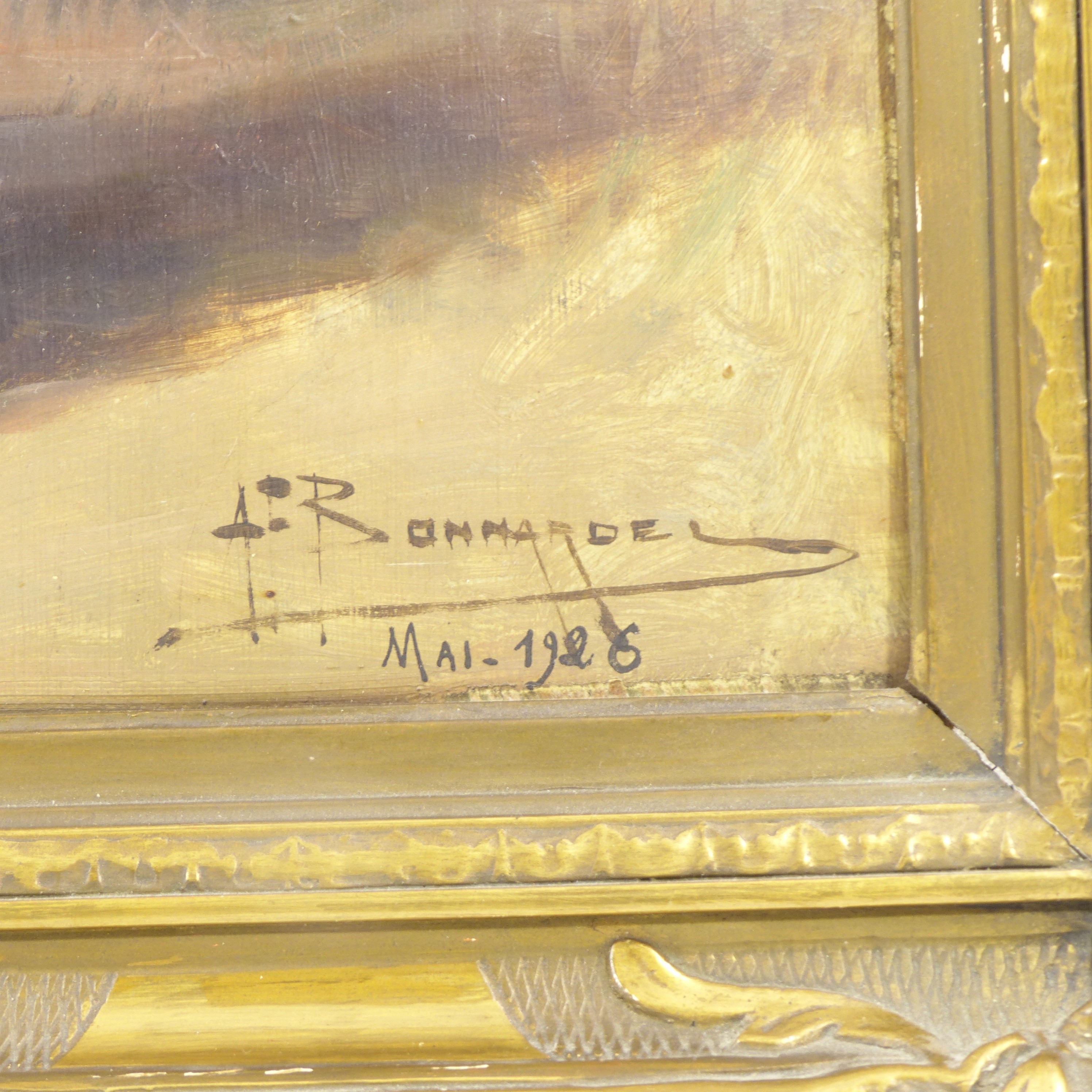 Nature morte ancienne sur carton / Mai 1926 - Signée Alexandre François Bonnardel - Photo 3