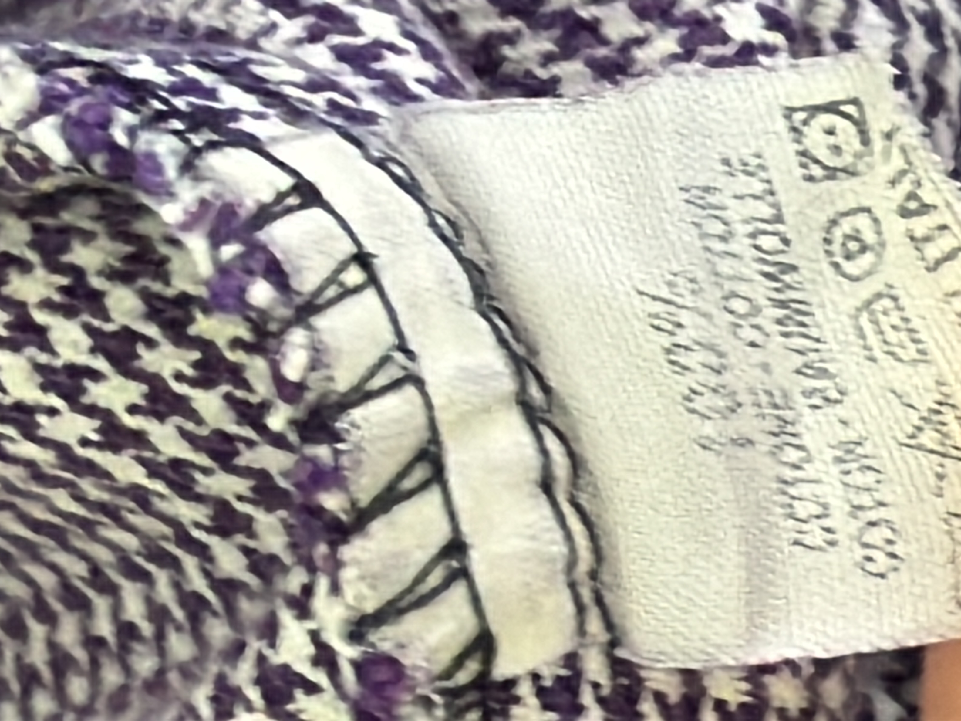Voir photo 6 de Pantalon Isacco pied-de-poule violet blanc XL 42 Pantalon Isacco pied-de-poule violet blanc XL 42 Très bon état - Vue 6 -