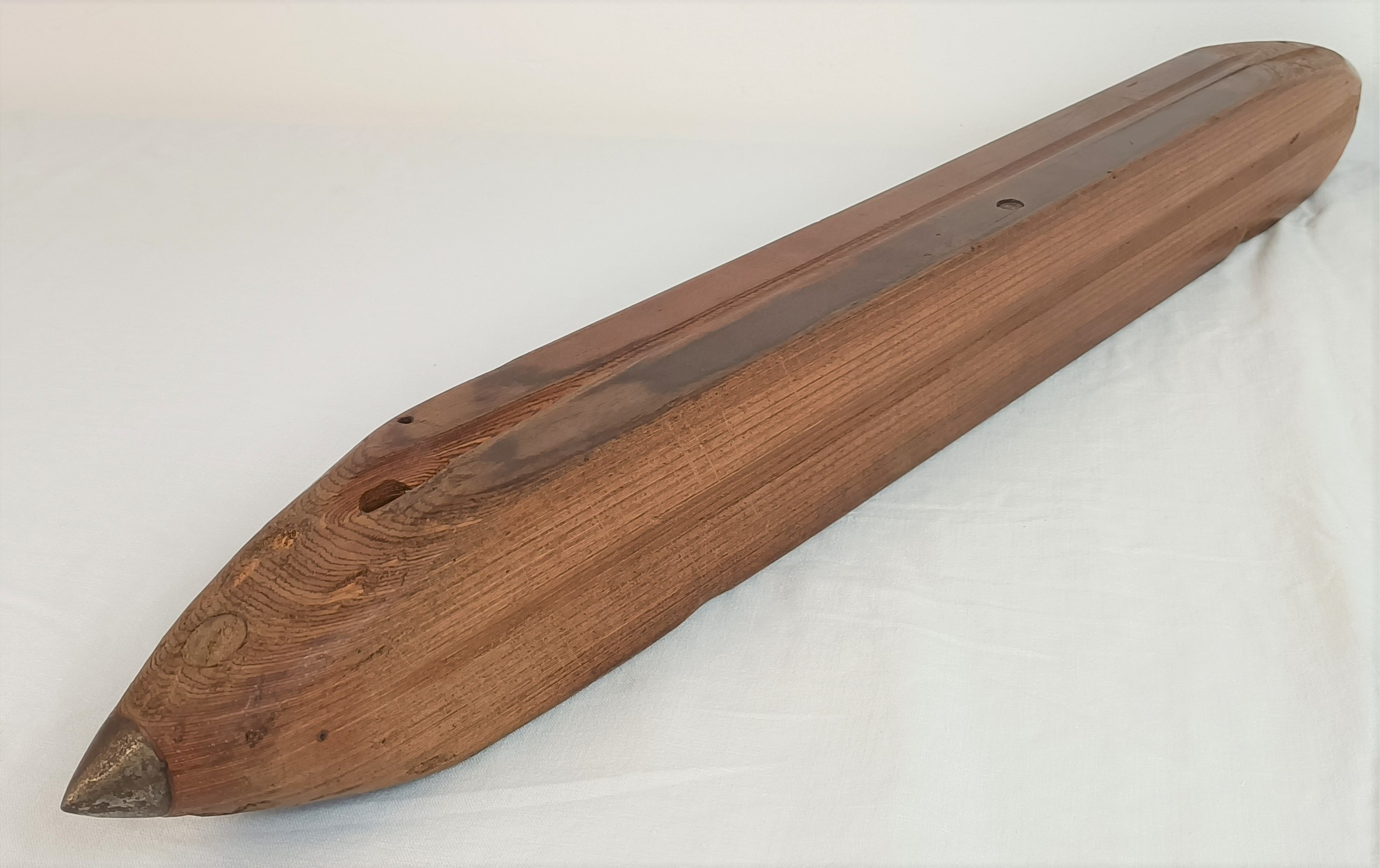 Grande navette de métier à tisser ancienne 71 cm Bon état - Vue 8 - 