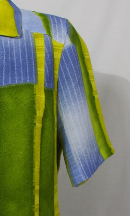 💚💙💛Chemisier bleu et vert T.40 au charme rétro- Vintage chic 💚💙💛 - Photo 4