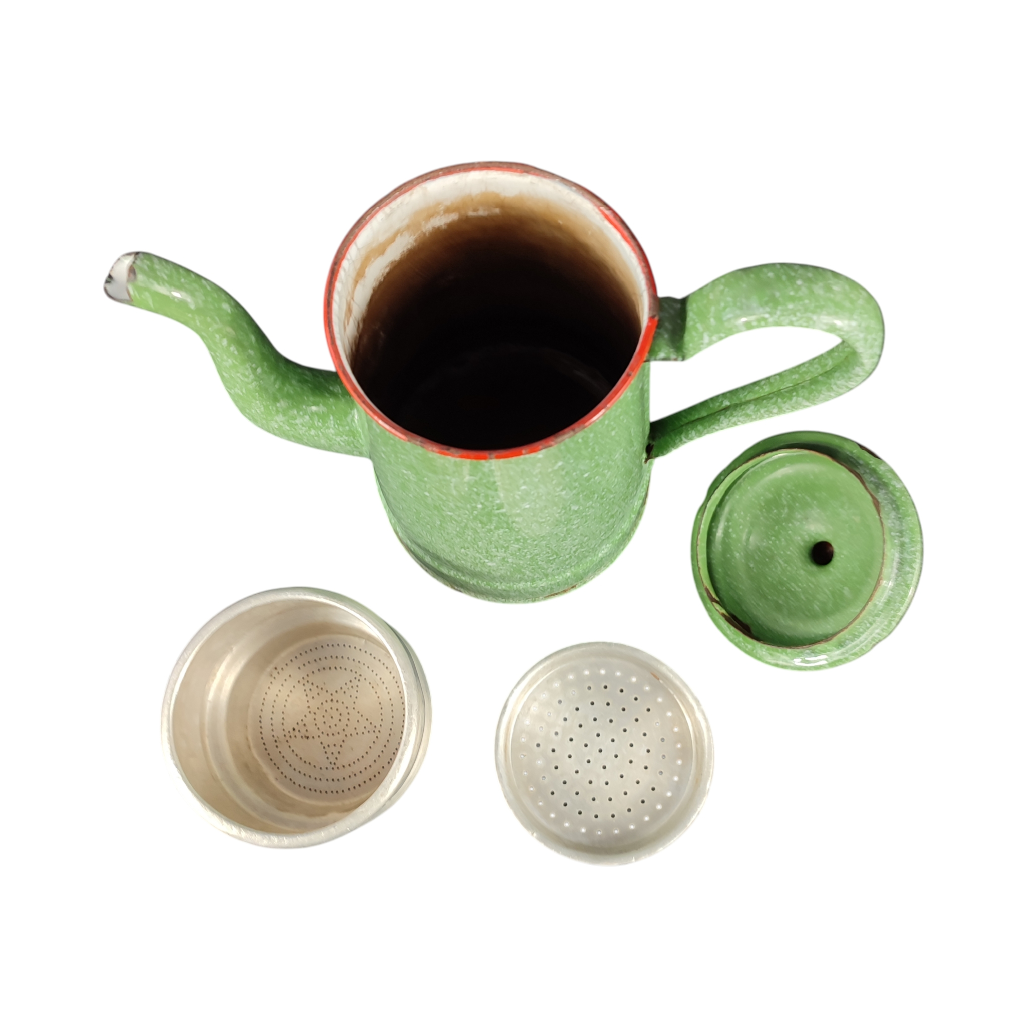 Très ancienne cafetière en tôle émaillée - pour la décoration!  - Vue 13 - 
