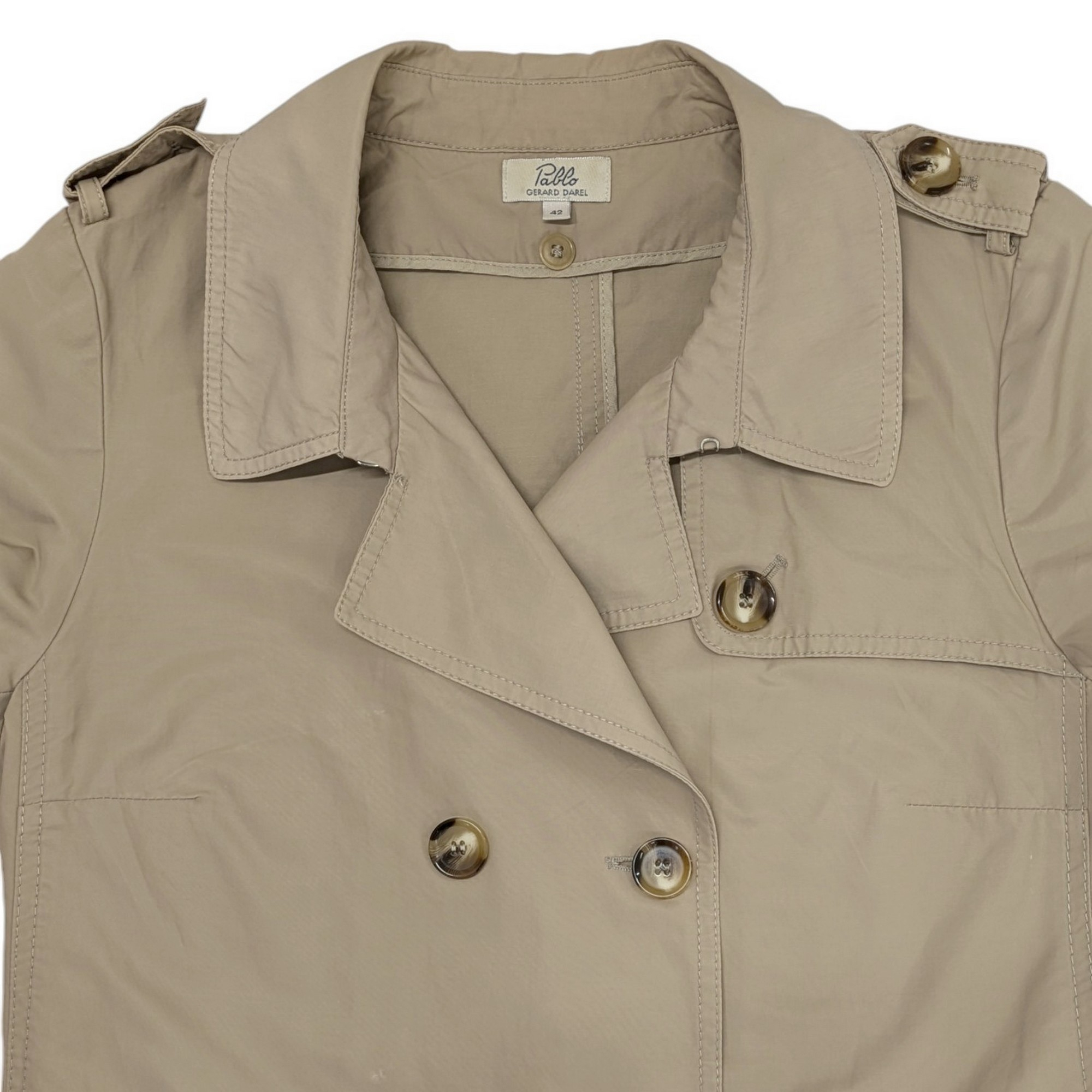 Veste Trench léger Pablo Gérard Darel T 42 en toile beige - Photo 1