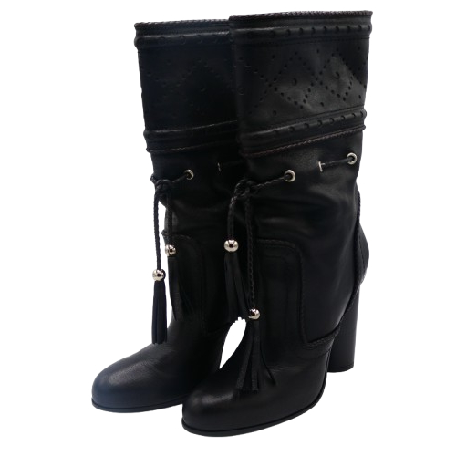 Barbara Bui Bottines noires en cuir à talons - Pointure 37 - Photo 2