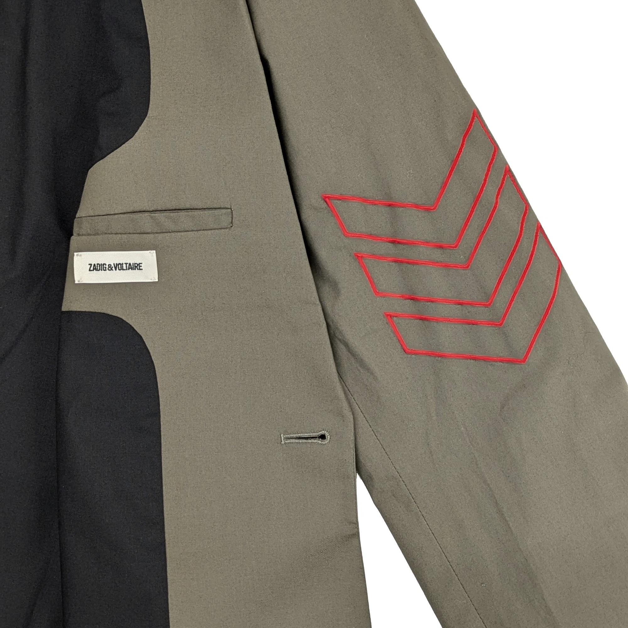 Neuf avec étiquette Veste de costume Zadig & Voltaire T 54 Victor Soft vert kaki Esprit militaire - Photo 1