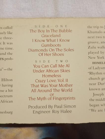 Vinyle 33 tours Paul Simon Graceland Bon état - Vue 3 - 
