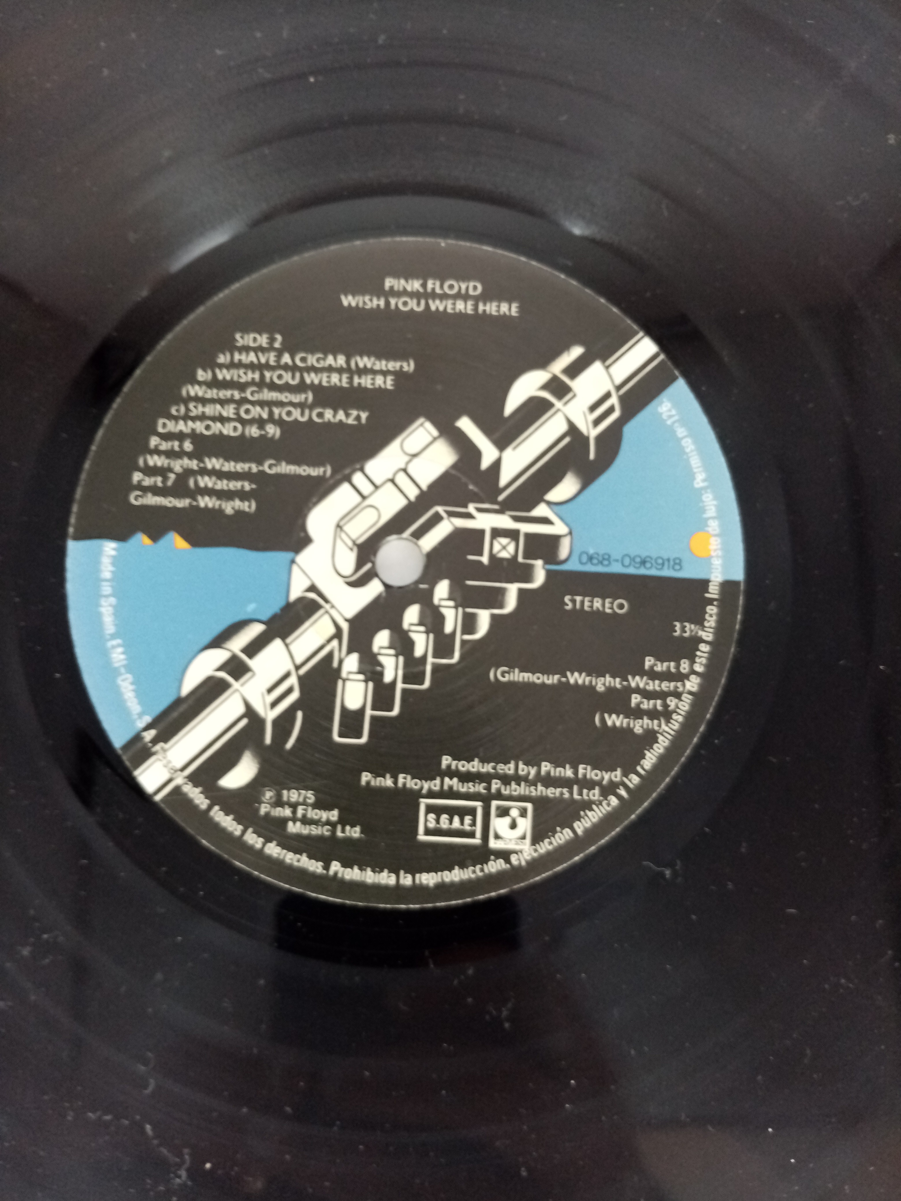 Album vinyle de Pink Floyd "Wish you Where Here" de 1975 État correct - Vue 7 - 