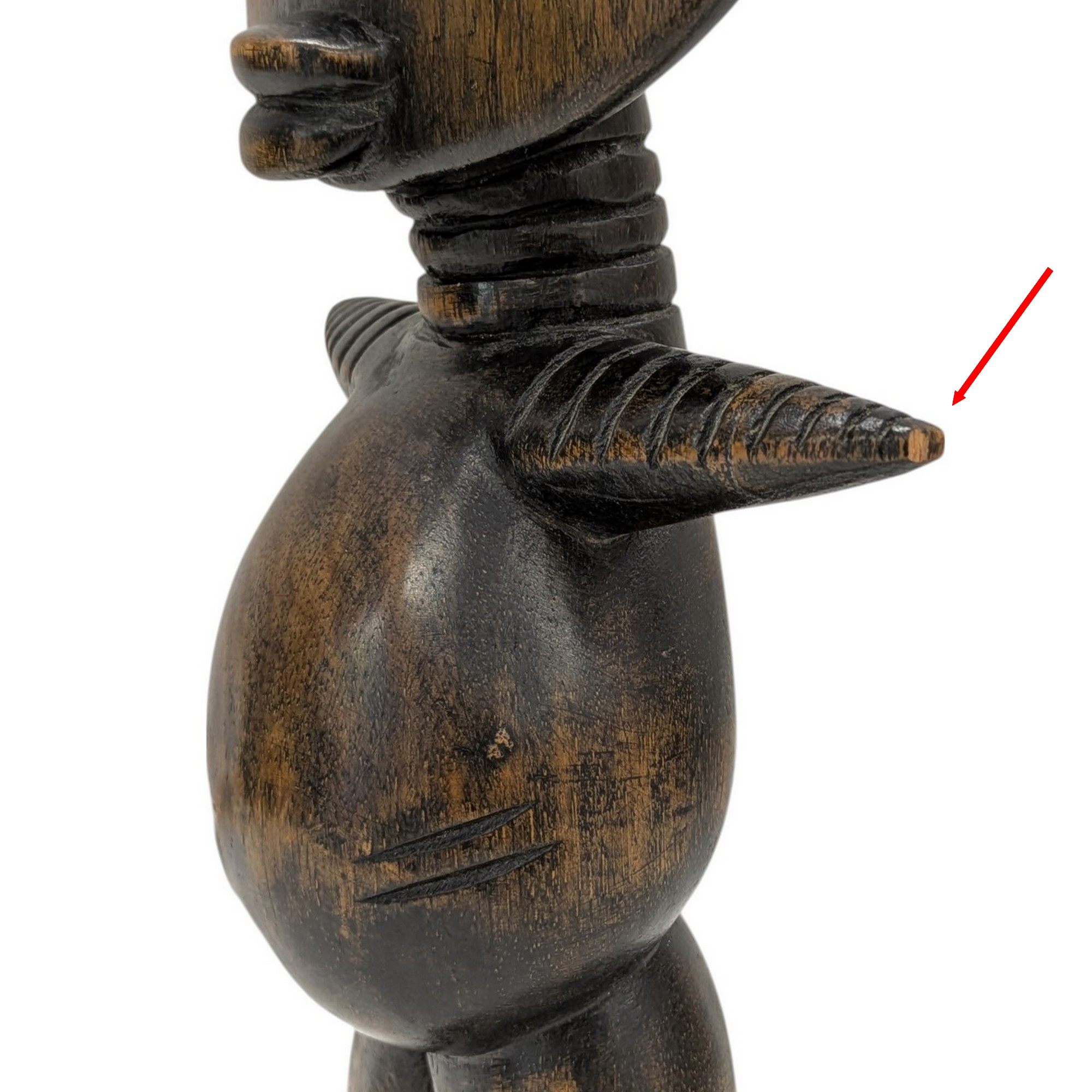 Statue Poupée Fertilité Africaine Akuaba Ashanti en bois H 43 cm - Photo 5