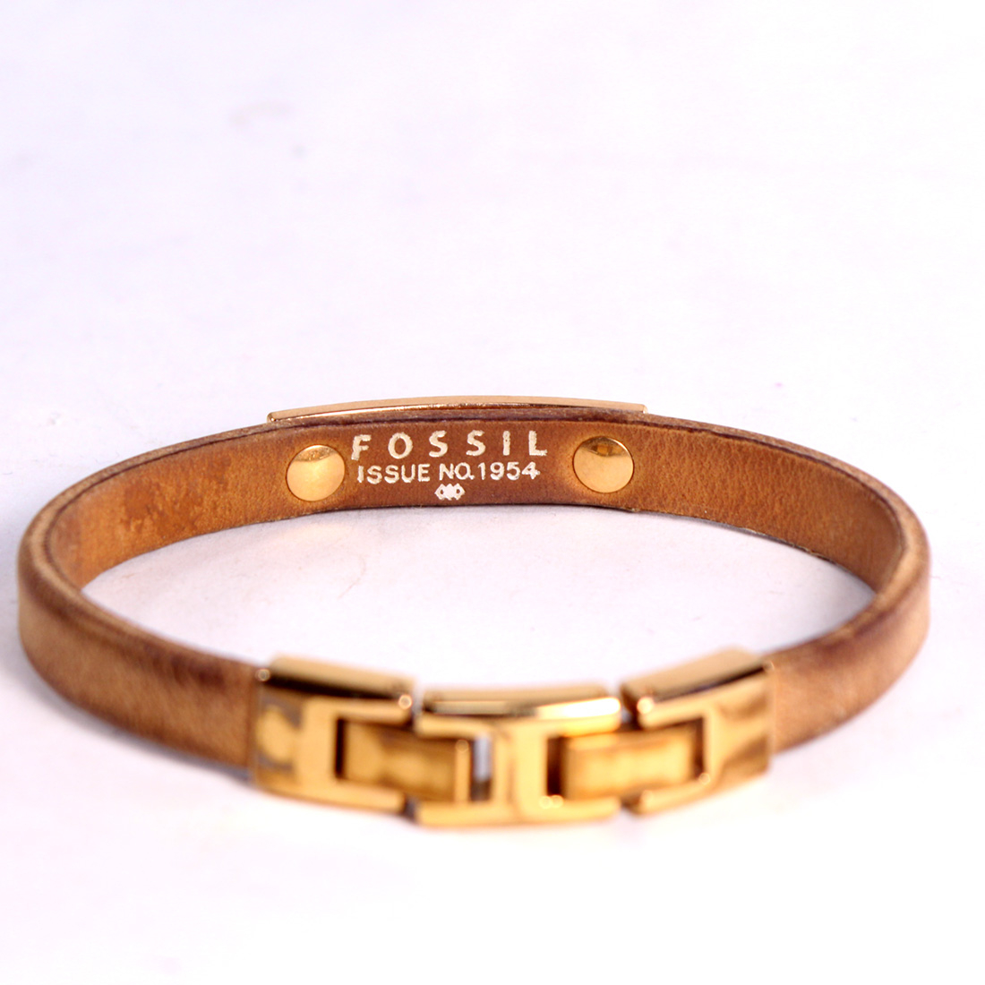 Bracelet cuir, métal, stras Fossil Bon état - Vue 2 - 