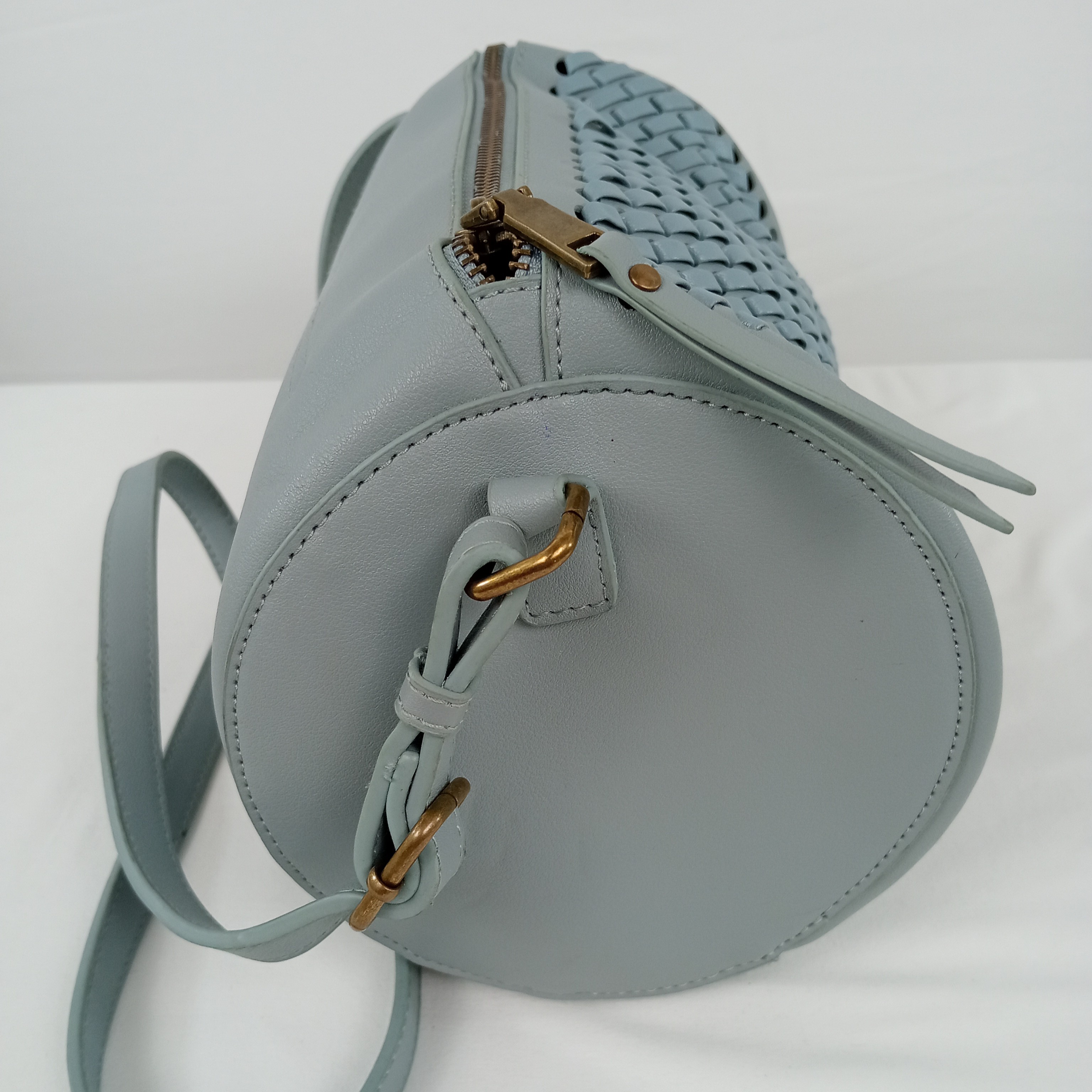 Sac bandoulière femme sans marque indiquée de couleur gris bleu lanière réglable - Photo 3