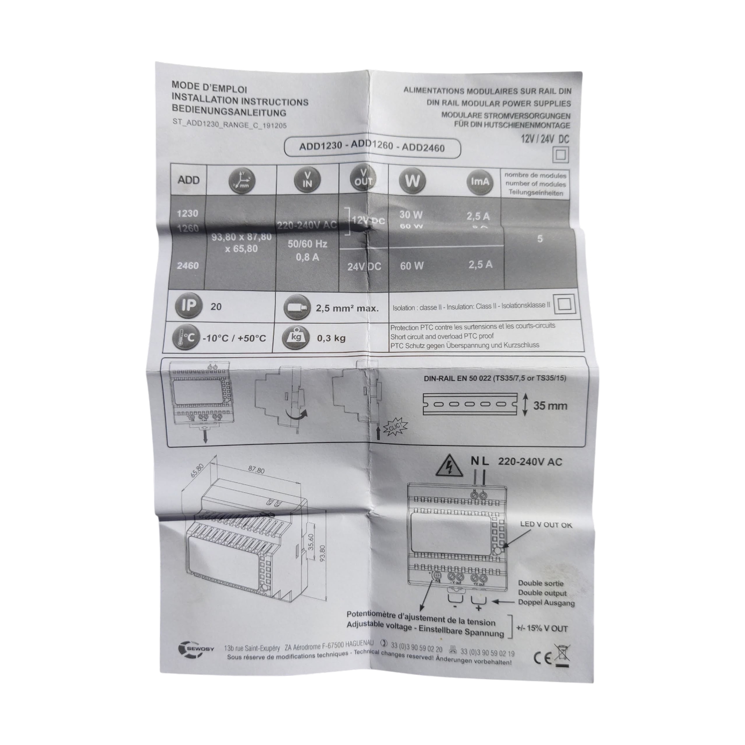 Alim rail din +/- 24V Comme neuf - Vue 3 - 
