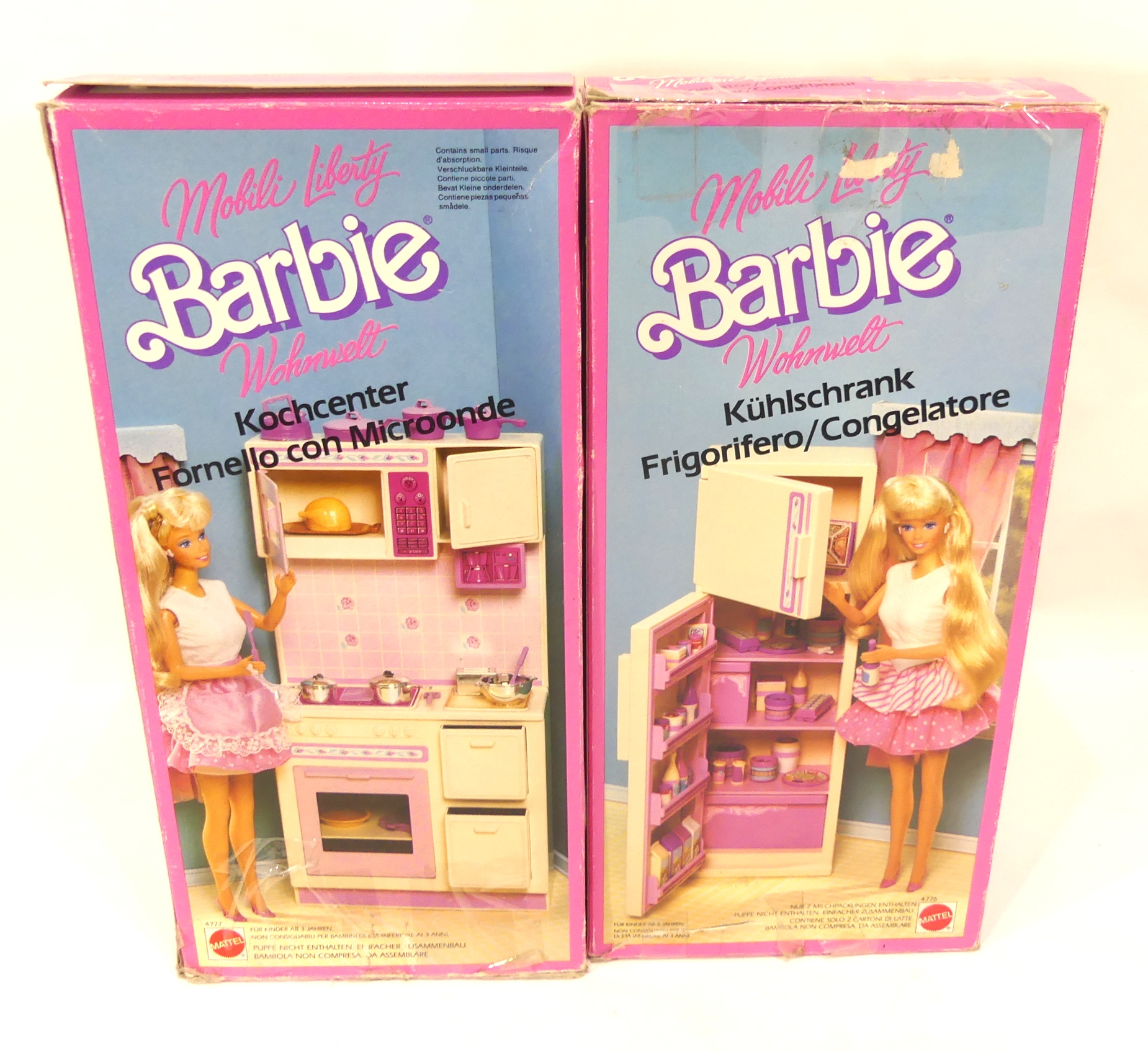 Lot de deux BARBIE Espace cuisine et frigo MATTEL année 1987 dans leur boîte d'origine - État correct - Photo 27