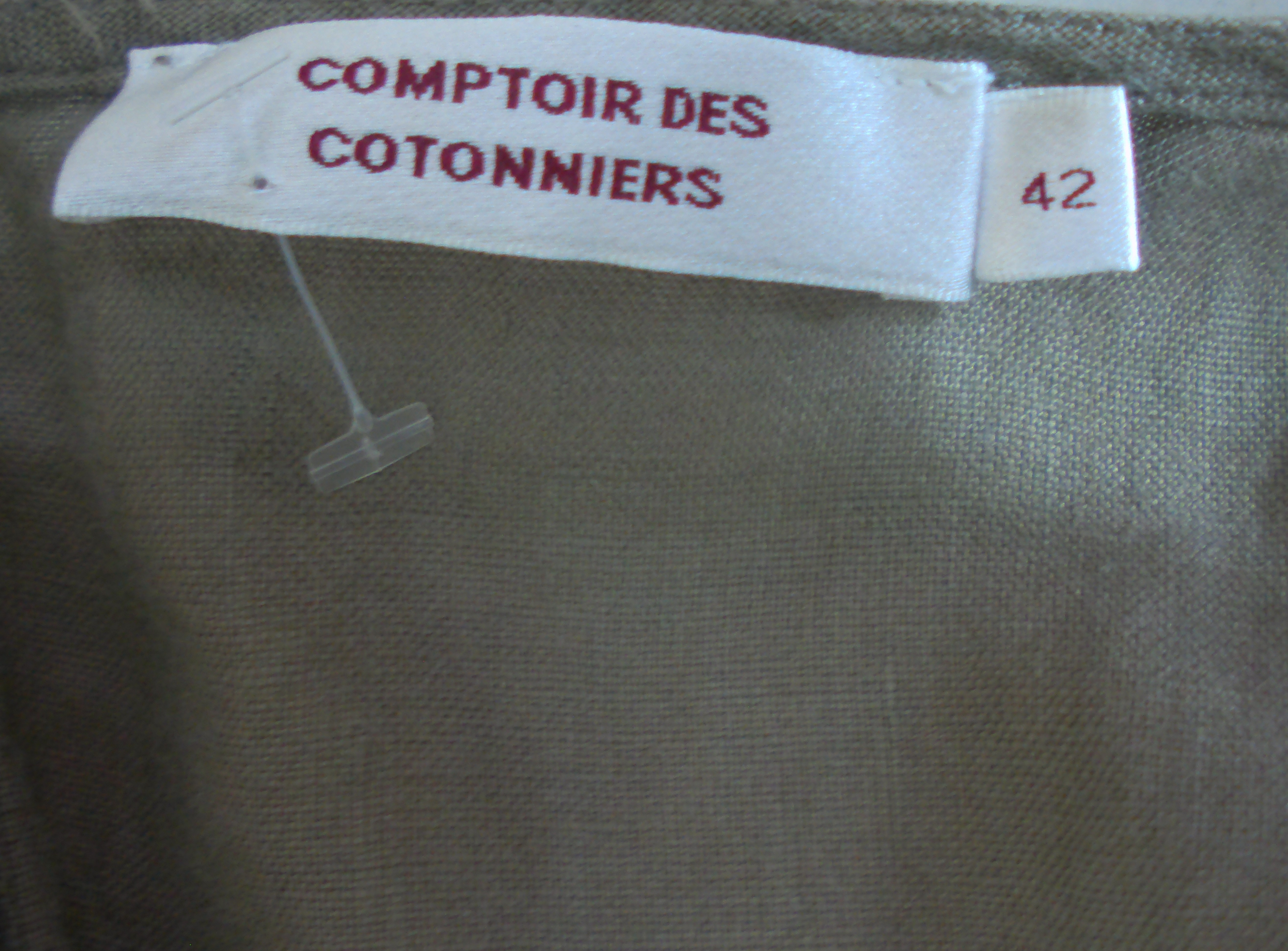 T-shirt Comptoir des Cotonniers, beige foncé - marron, 100% lin, taille 42 - Photo 4
