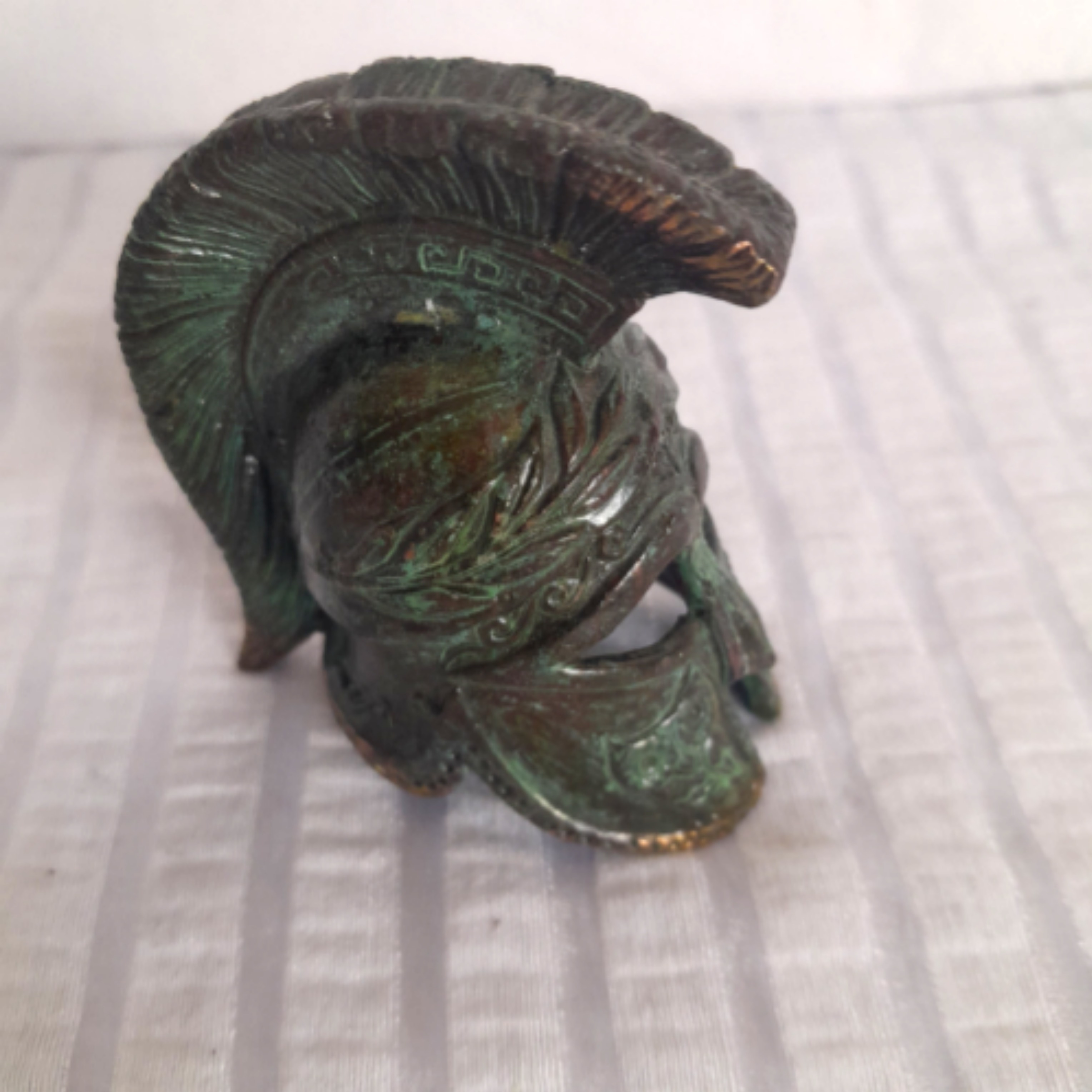 BRONZE miniature, CASQUE GREC ancien et décoratif, de soldat - Photo 5