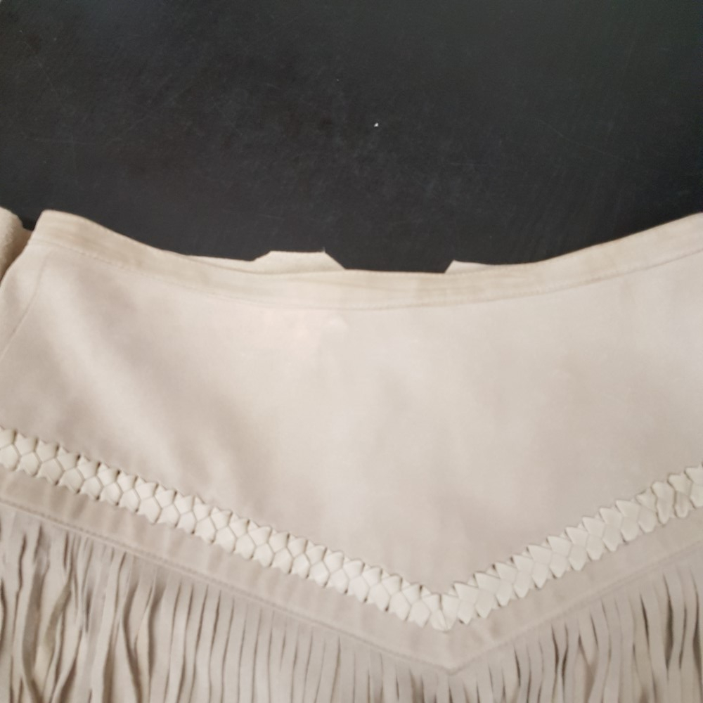 Jupe en peau beige - LUIS TRENKER -Taille 40 estimée (42 italien) Bon état - Vue 5 - 