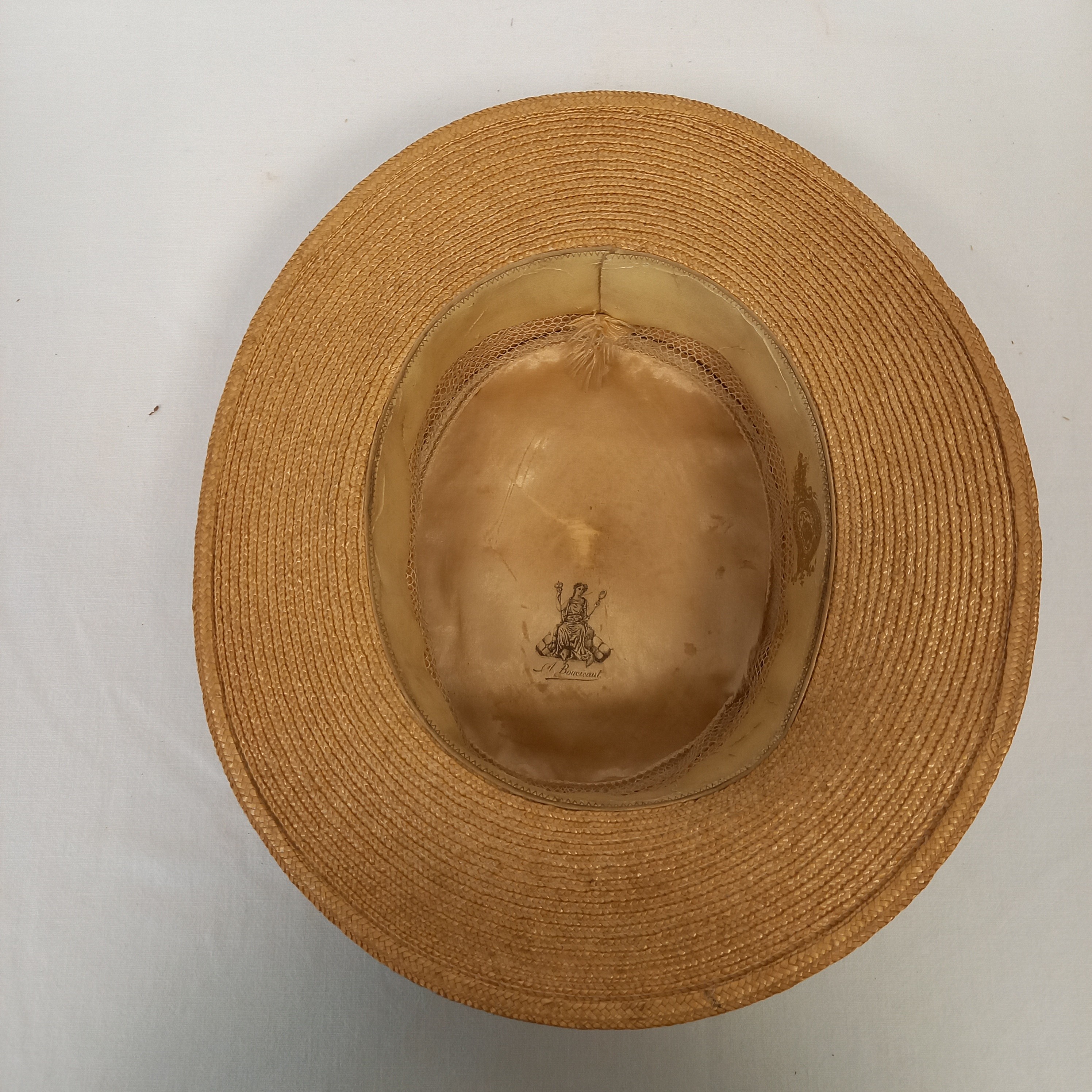 Ancien chapeau canotier ruban blanc ,A Boueicaut - Bon état - Photo 7
