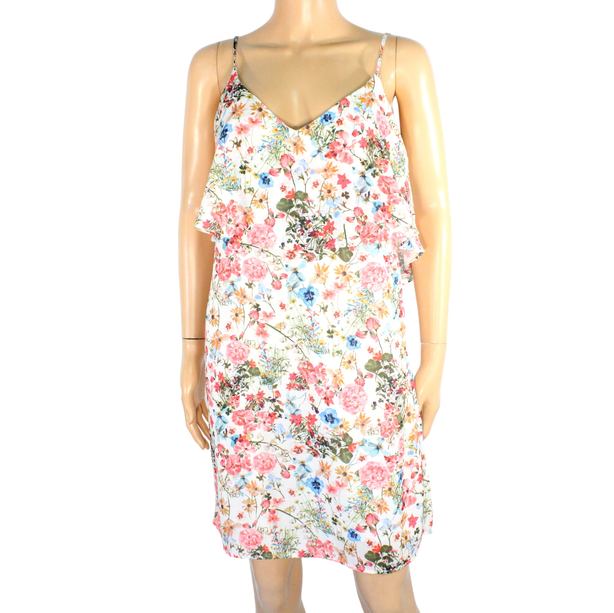 Robe Blanche Fleurie Rose Taille 38 - tex - Modalova