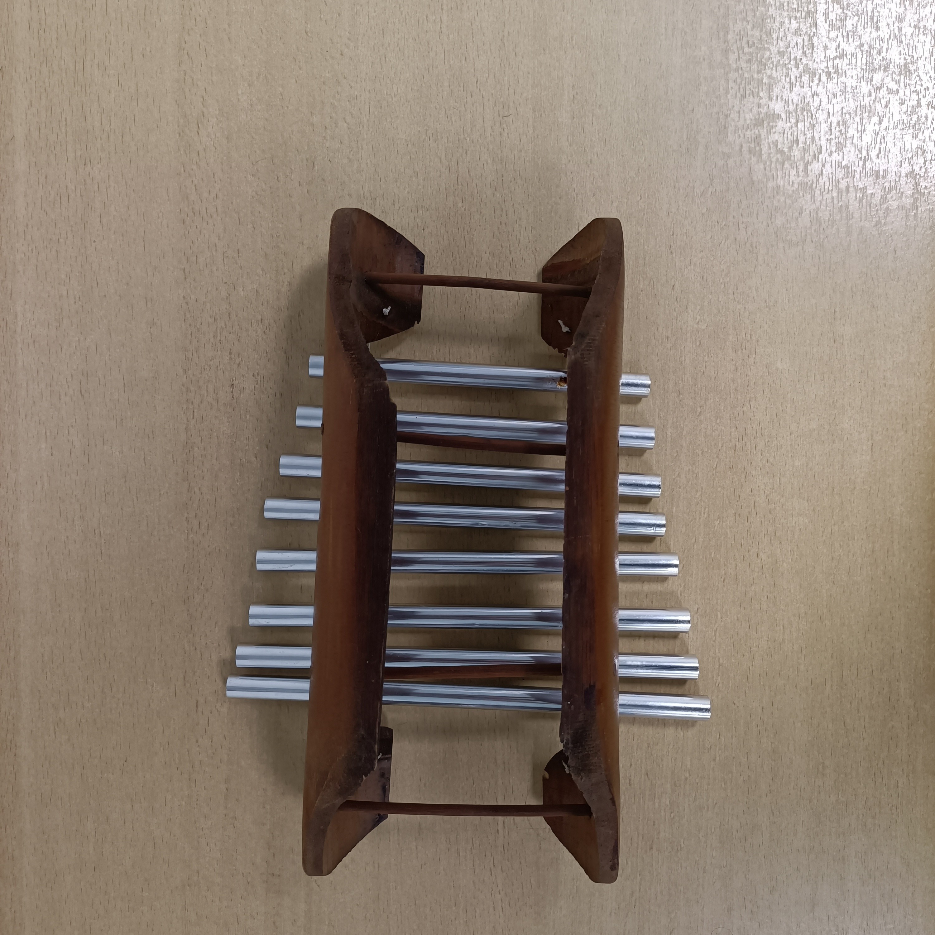 Kalimba sanza artisanale en bois massif instrument de musique ethnique déco vintage Très bon état - Vue 14 - 