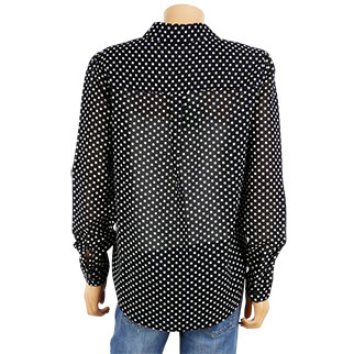 Blouse noire à pois blancs - femme - Only - taille 38 - Photo 2