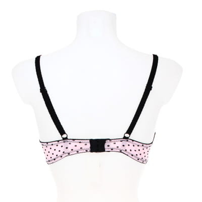 Soutien gorge taille 110B, couleur rose imprimé pois noirs avec armatures - Femme  - Photo 2