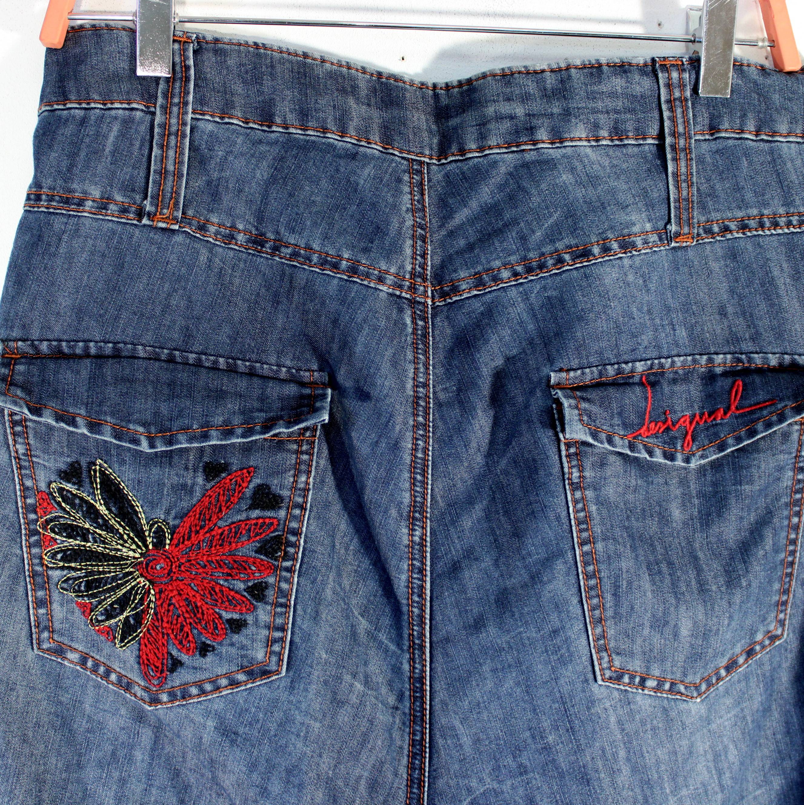 Sarouel Femme Jean's Bleu DESIGUAL Taille Estimée 38 Très bon état - Vue 5 - 