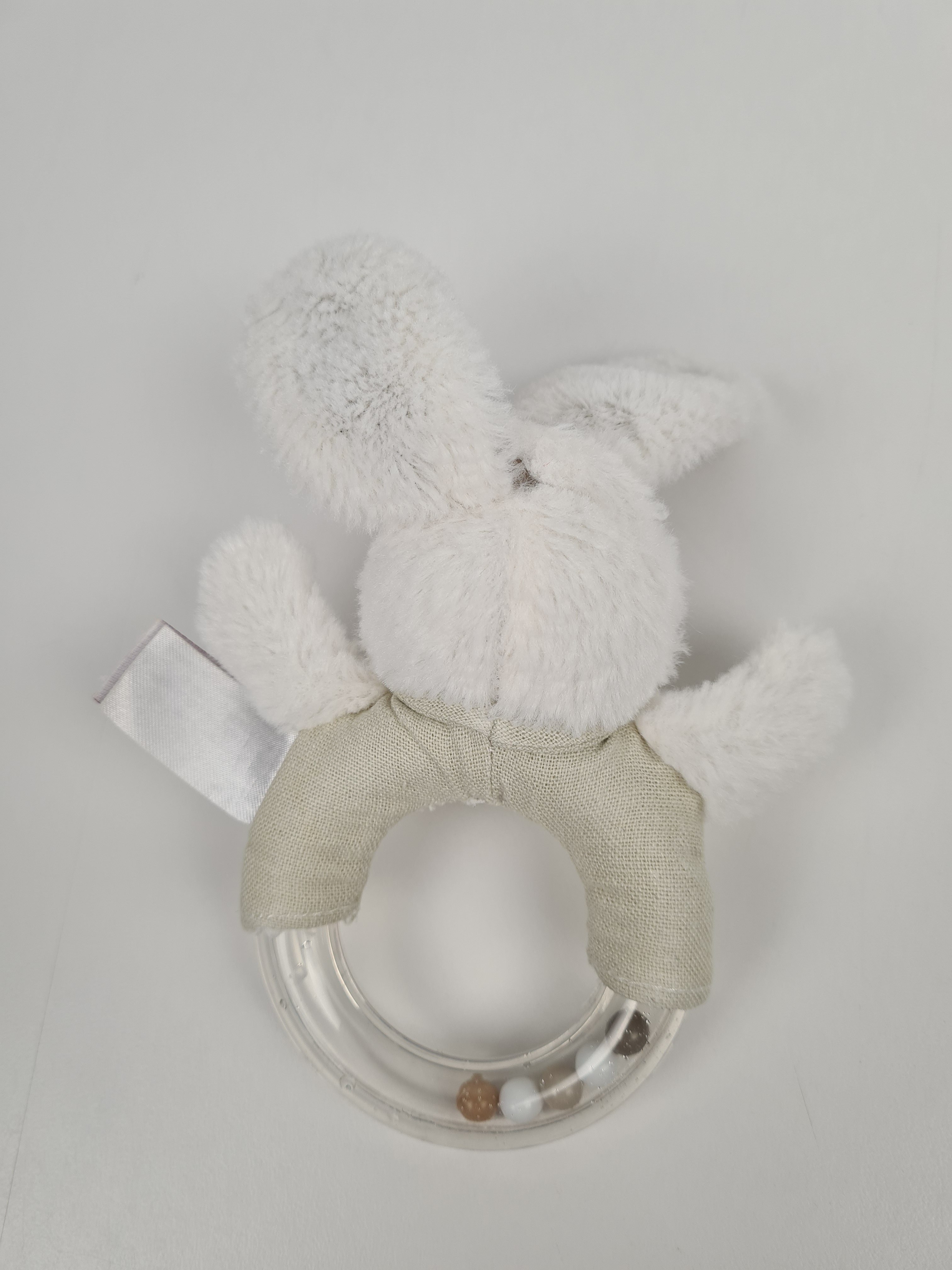Doudou - Hochet anneaux lapin - Pommette - 16 cm - Photo 2