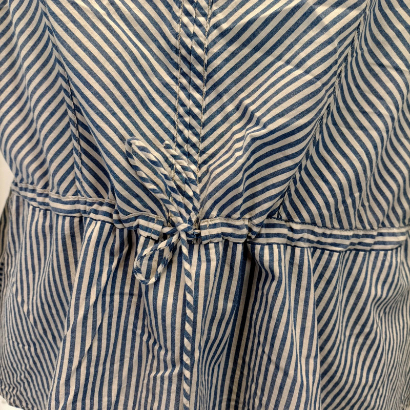 Top sans manches rayé blanc et bleu coton T44 Rayures - Comptoir des cotonniers Pleplum cintré - Photo 10