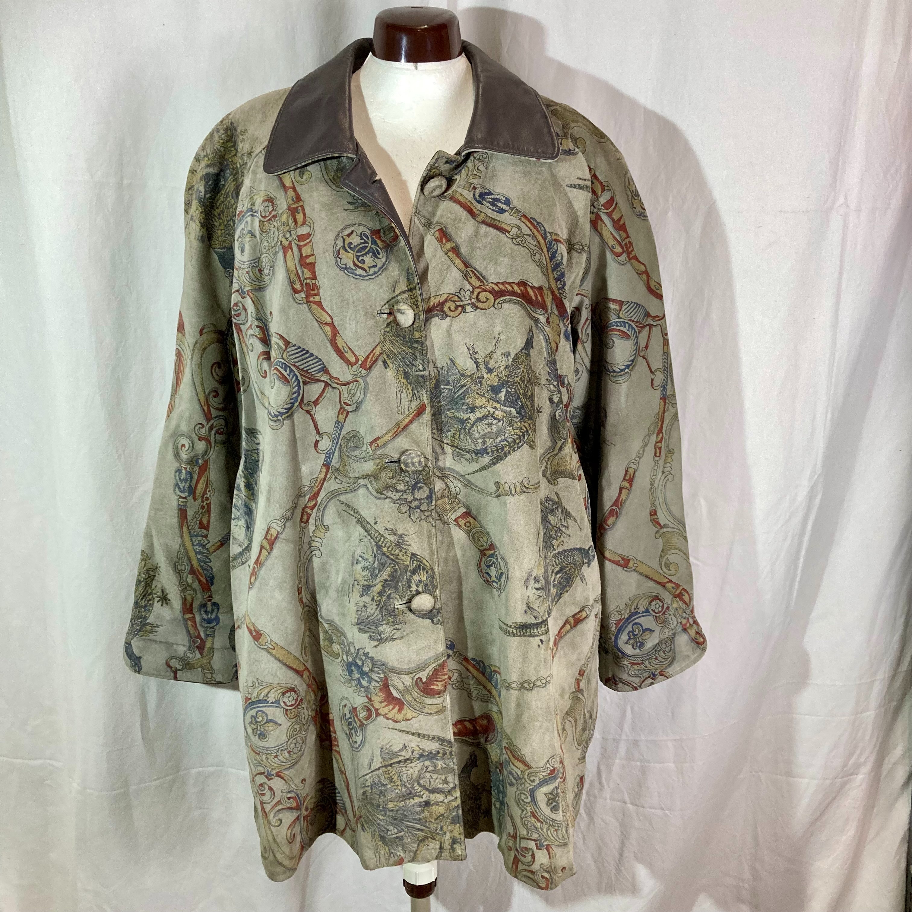 Manteau femme 80's/90's imprimé tapisserie baroque T.M  - Vue 4 - 