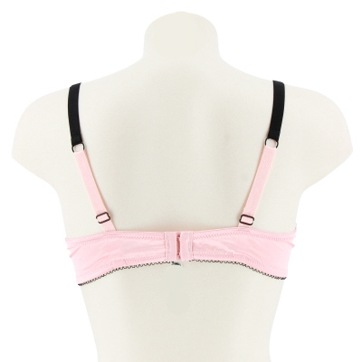 Soutien gorge sexy avec dentelle femme noir et rose -Playboy- 95D - Photo 2