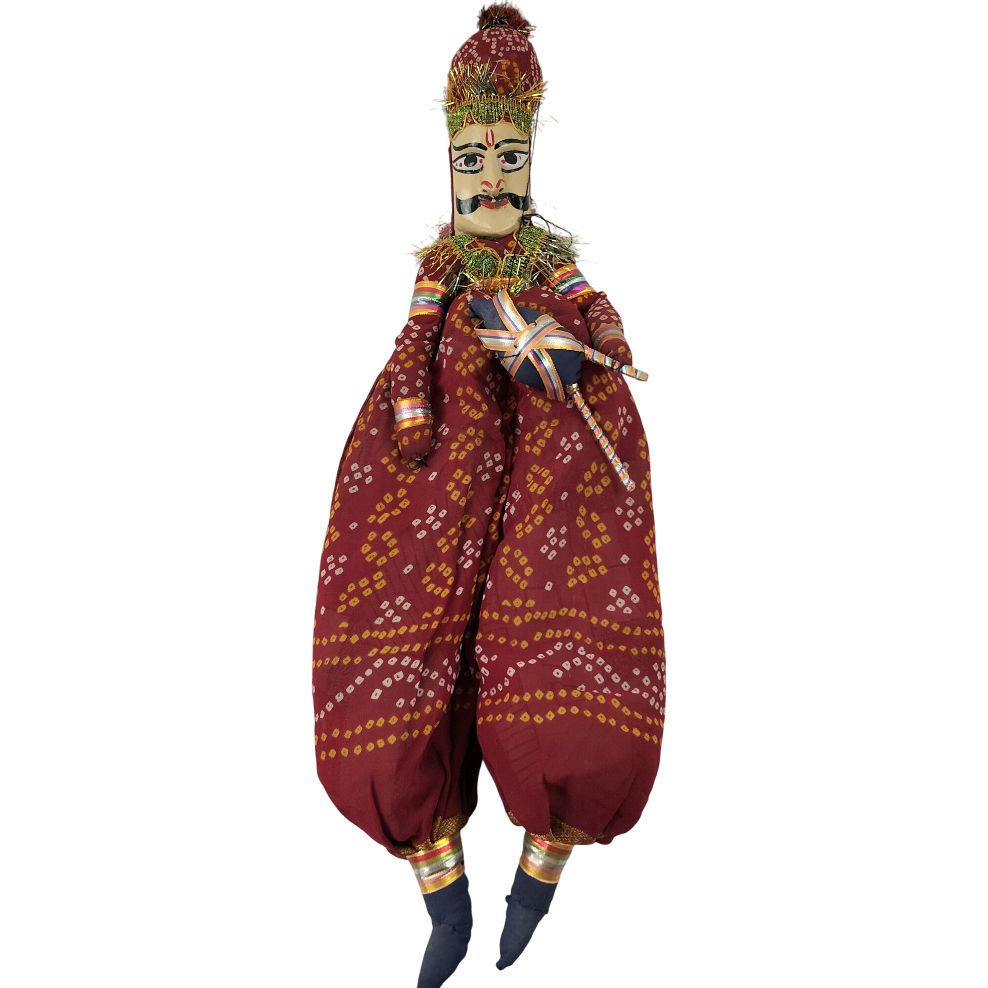 Grande marionnette Hindoue habit rouge - Photo 0