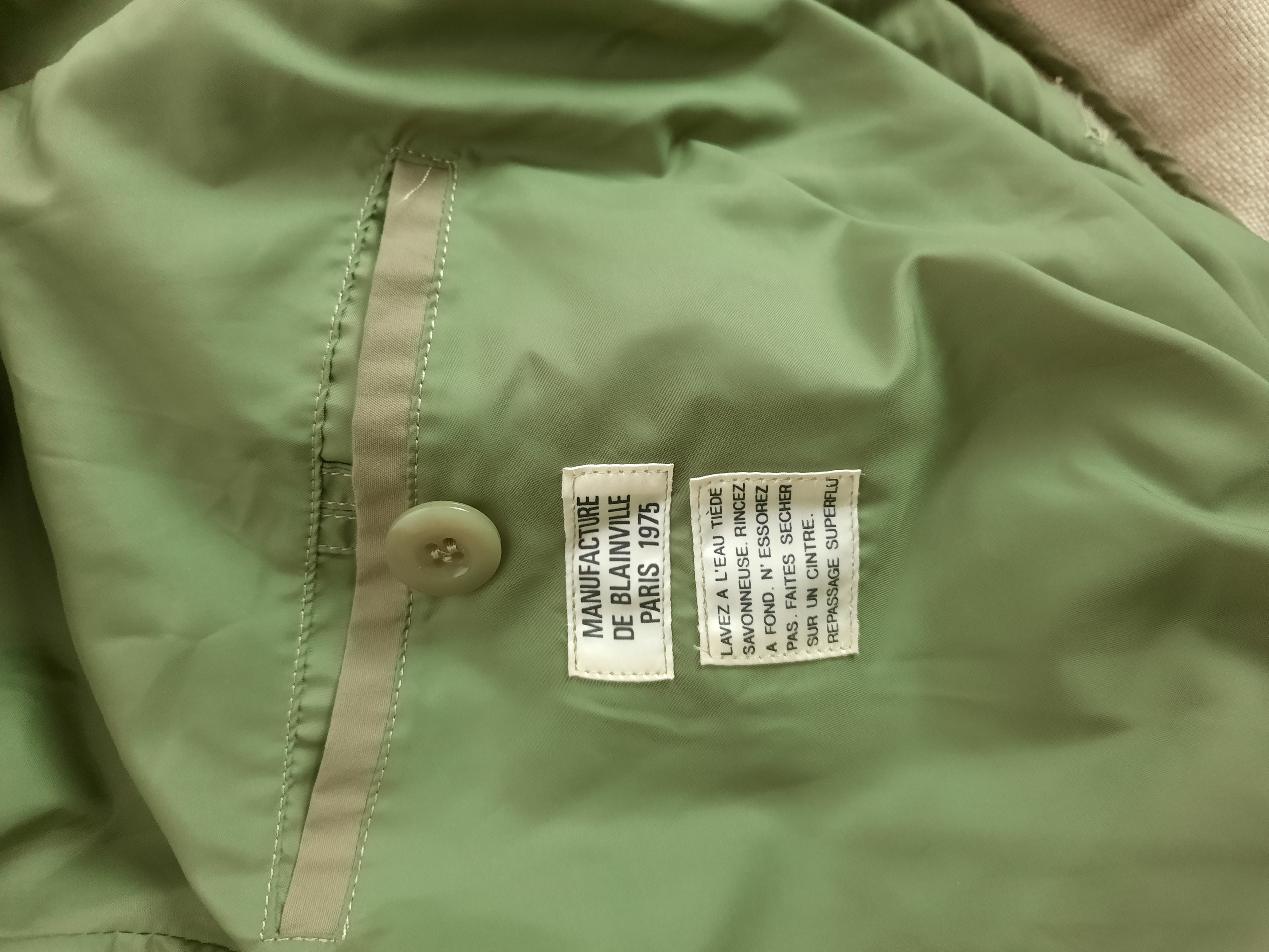 Vintage Manteau militaire Manufacture de blainville paris 1975 kaki avec doubleur chaude amovible en fourrure 88 M - Photo 5