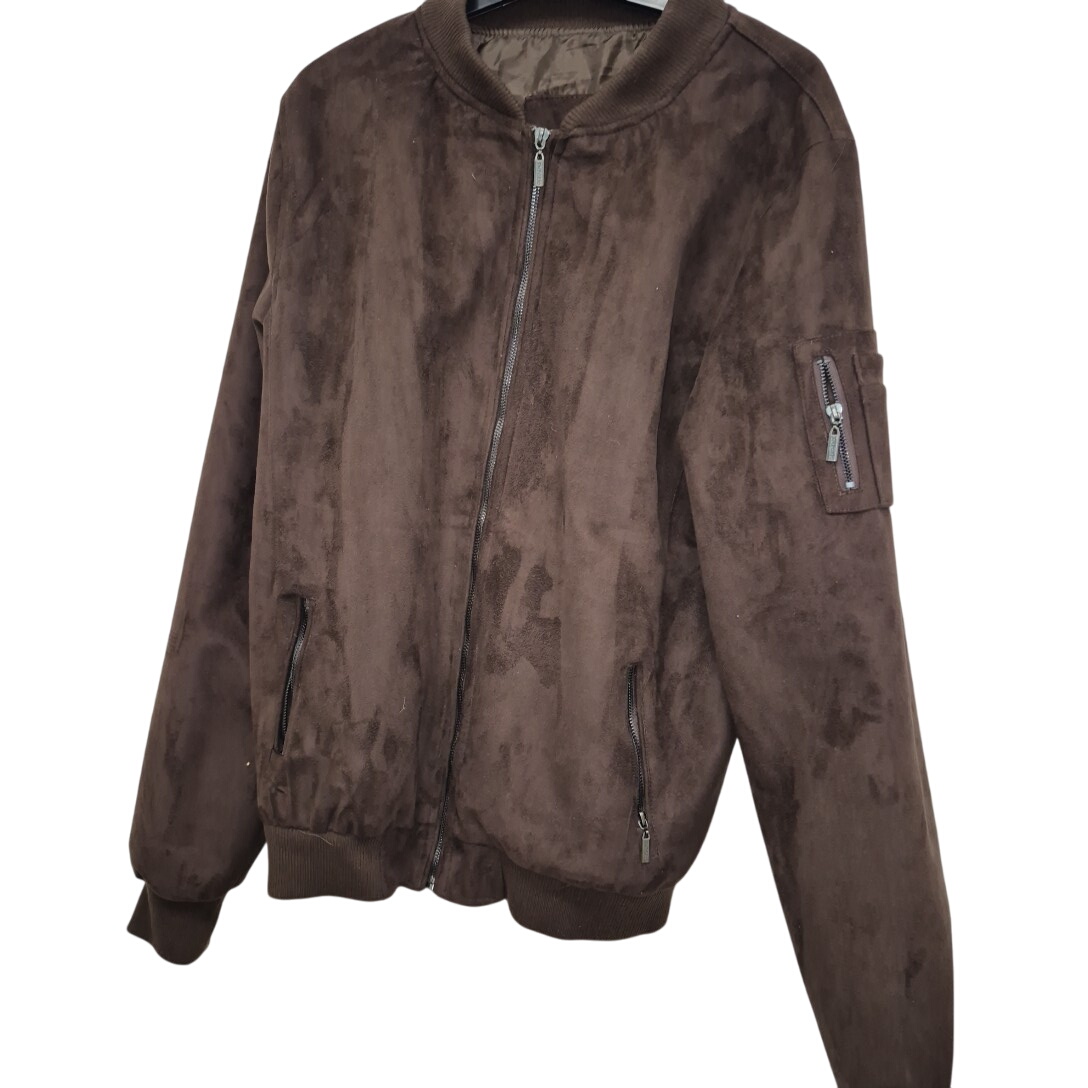 Veste marron cuir suédé - Emporio Fashion - Taille XXL - Photo 0