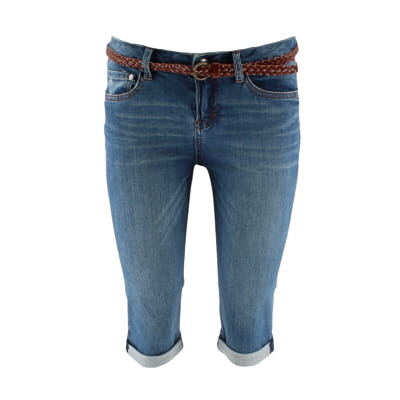 Pantacourt en jean bleu - femme - Sismix - taille 36 - Photo 0