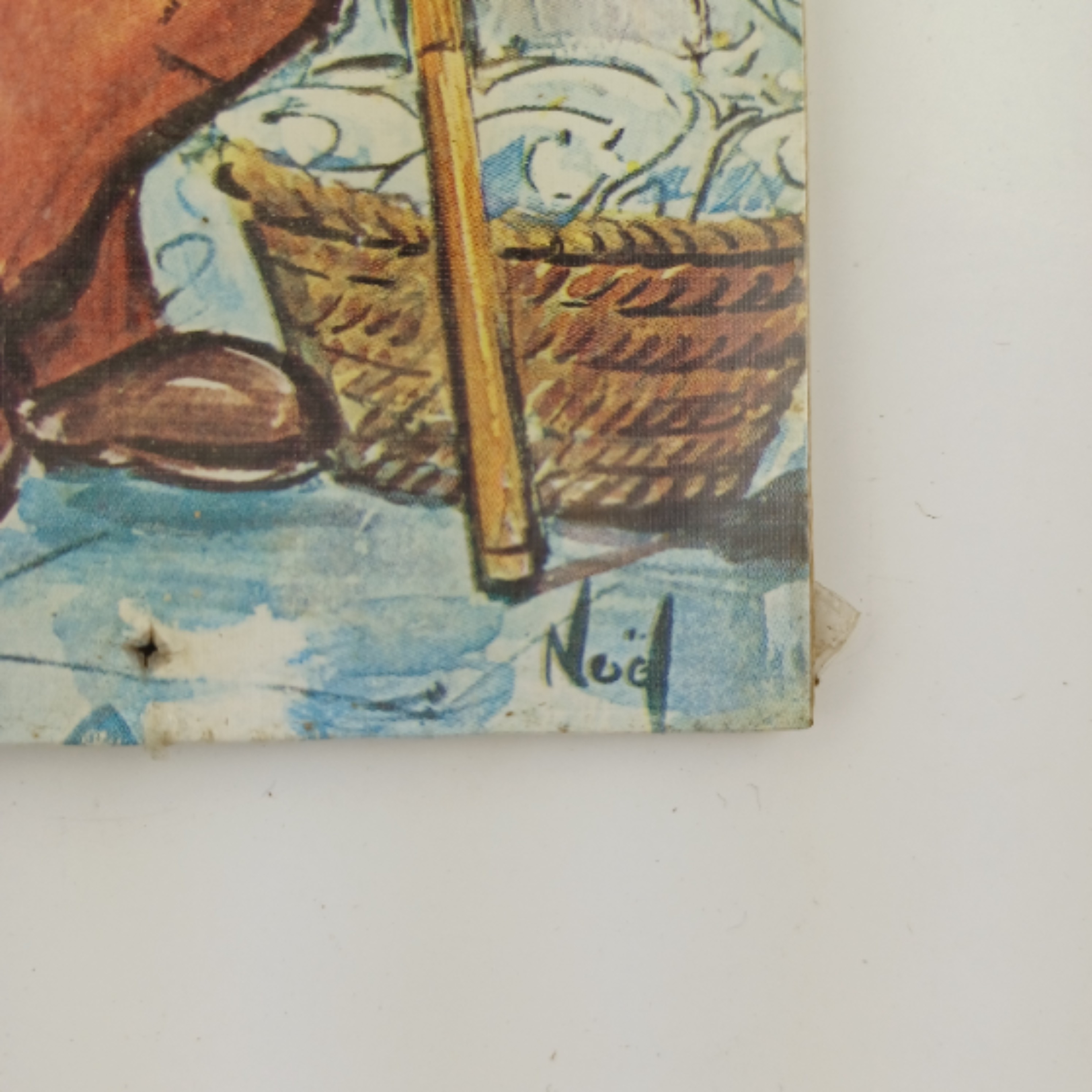 Petit tableau d'un poulbot encore sous blister de 10x20cm Le Pêcheur - Photo 2