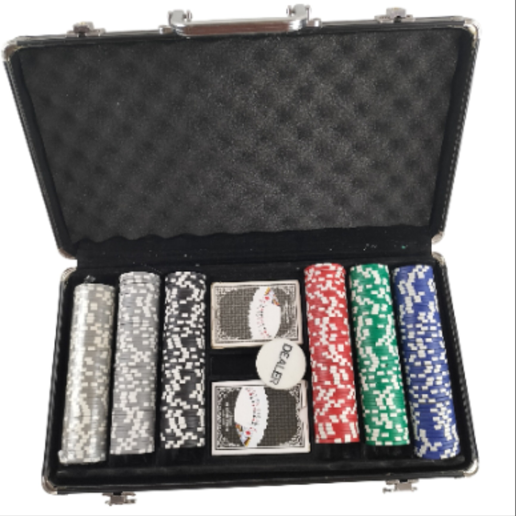 🎲♠️ MALLETTE DE POKER COMPLÈTE – JETONS + CARTES + DEALER ♣️♦️ Très bon état -  reconditionné disponible sur Label Emmaüs
