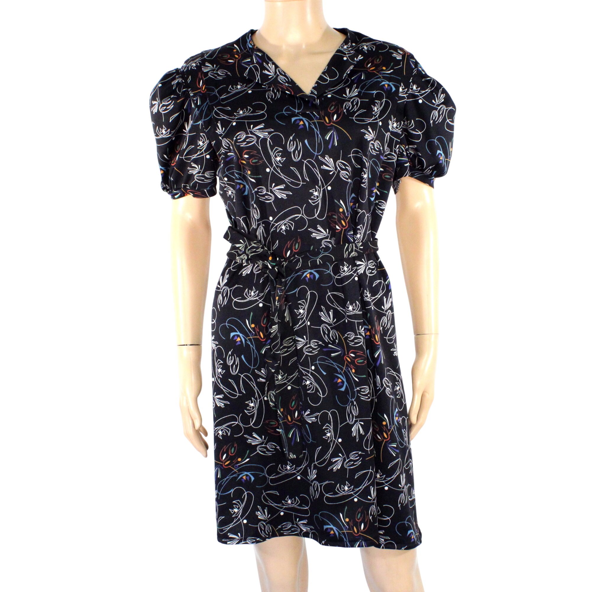 Robe Noire A Motifs Estimée Taille Unique - Photo 0