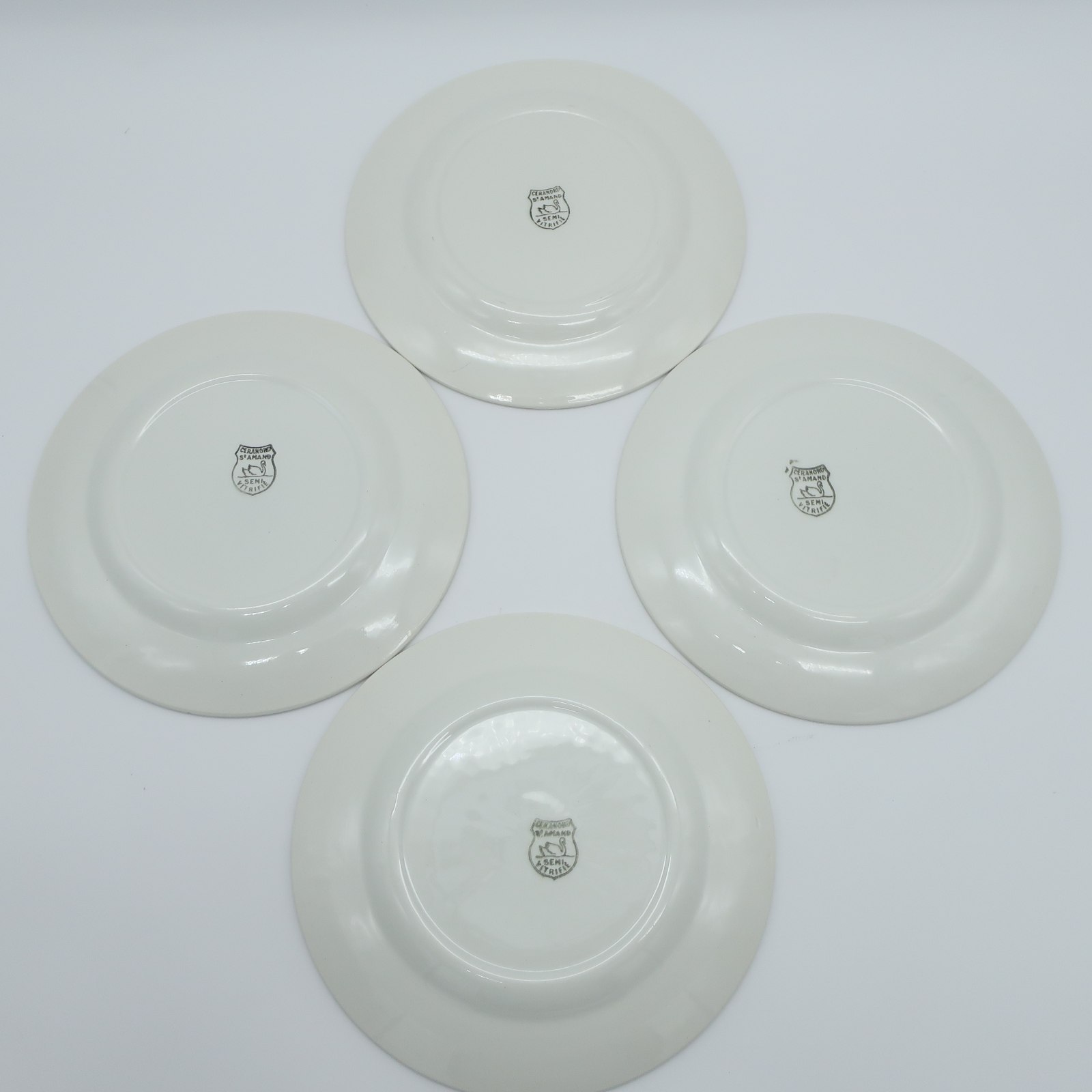 Ensemble de 8 Assiettes anciennes en porcelaine Semi Vitrifié Céranord , St Amand - Très bon état - Photo 7