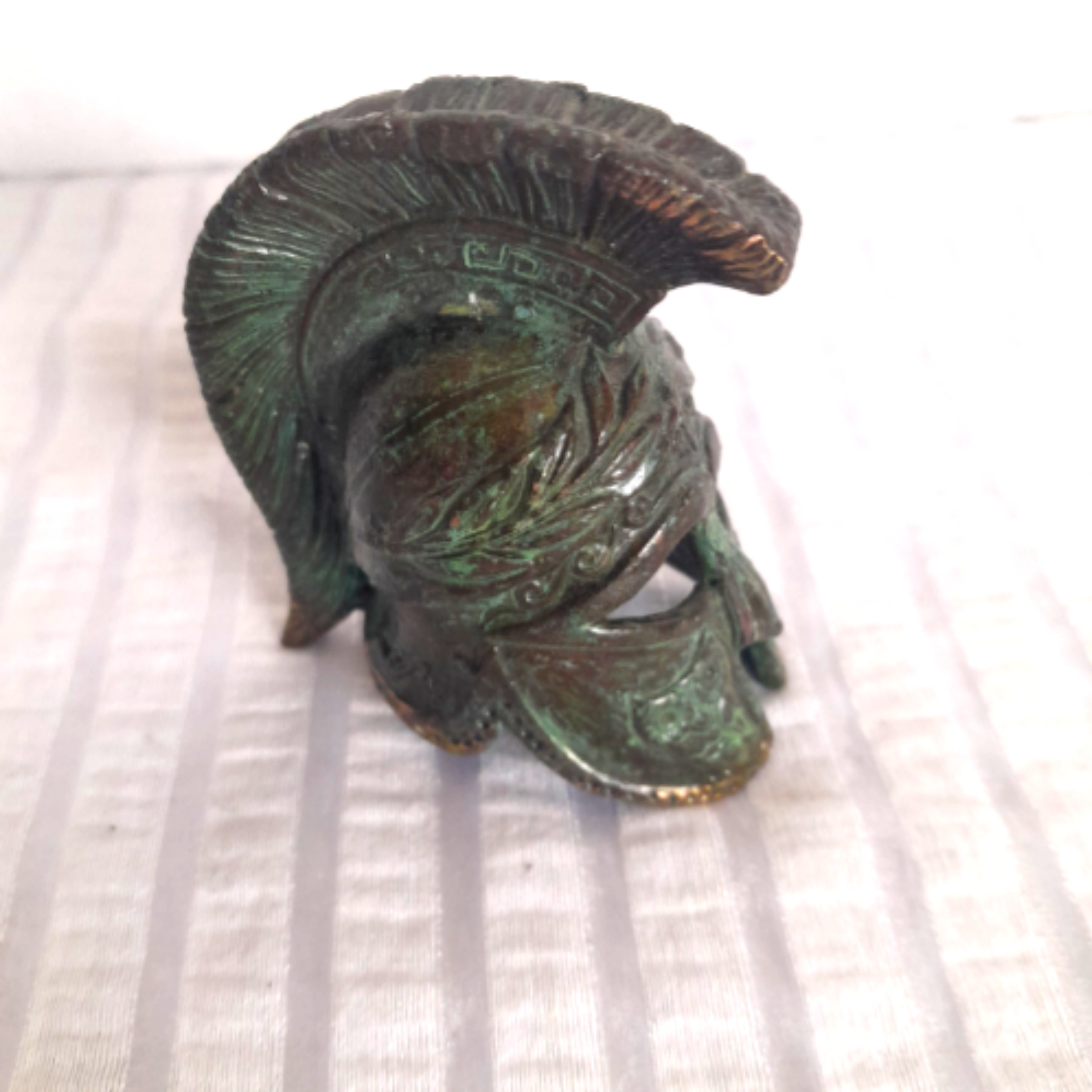BRONZE miniature, CASQUE GREC ancien et décoratif, de soldat - Photo 4