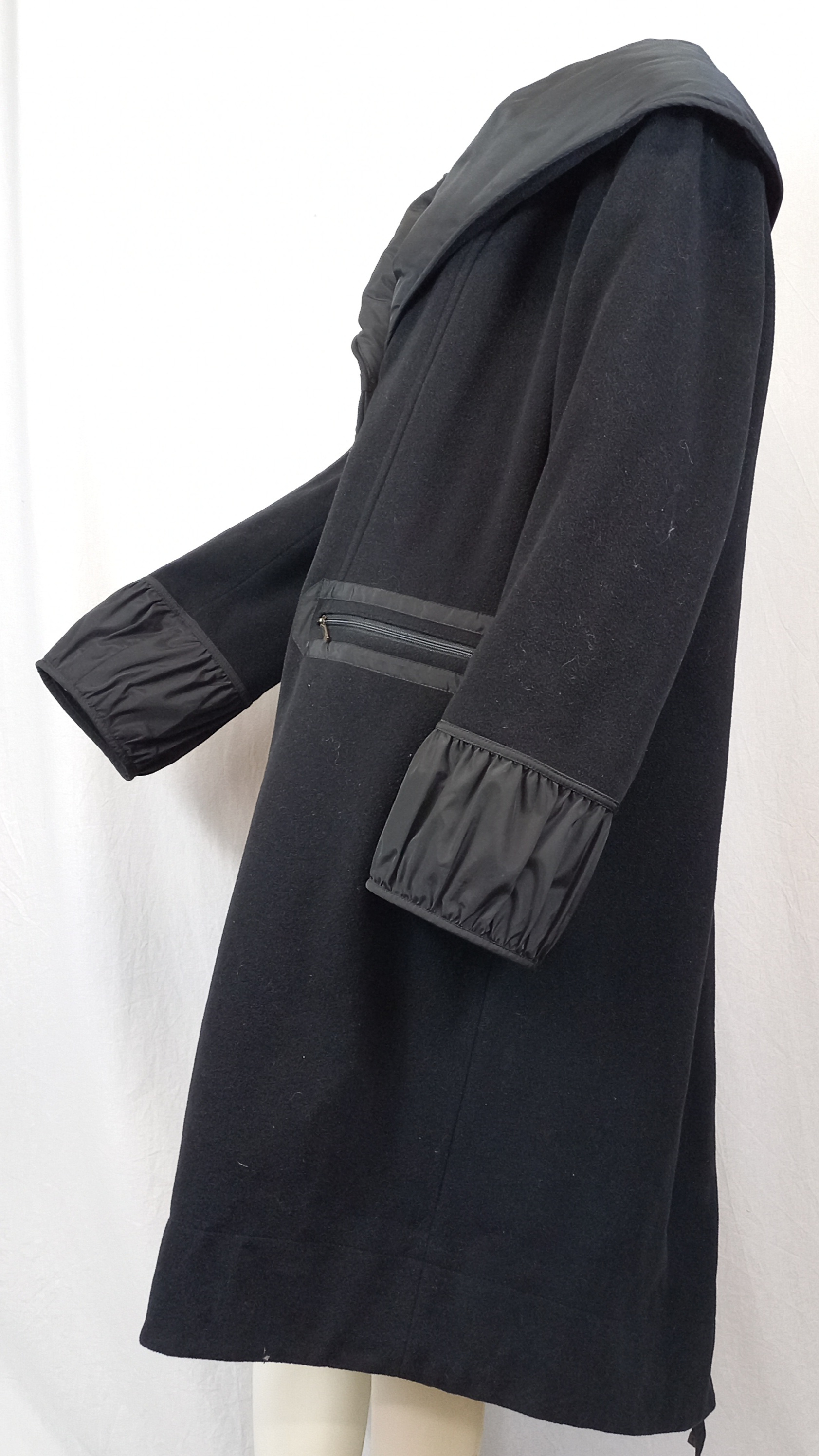 Manteau long noir bi matière "diane laury" T50 grand col Très bon état - Vue 2 - 