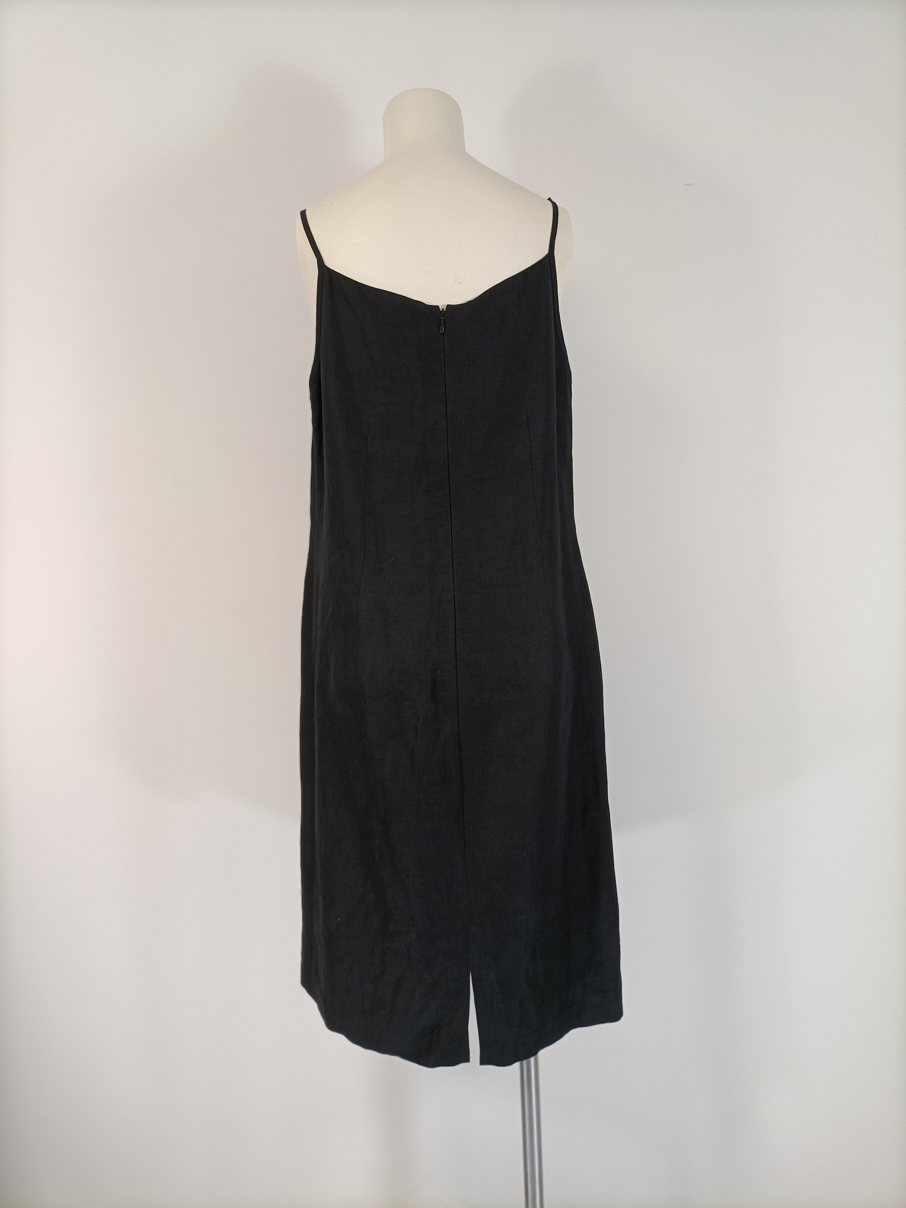 Robe longue bretelles Zapa noir lin viscose doublée taille 44 zip dos Comme neuf - Vue 2 - 