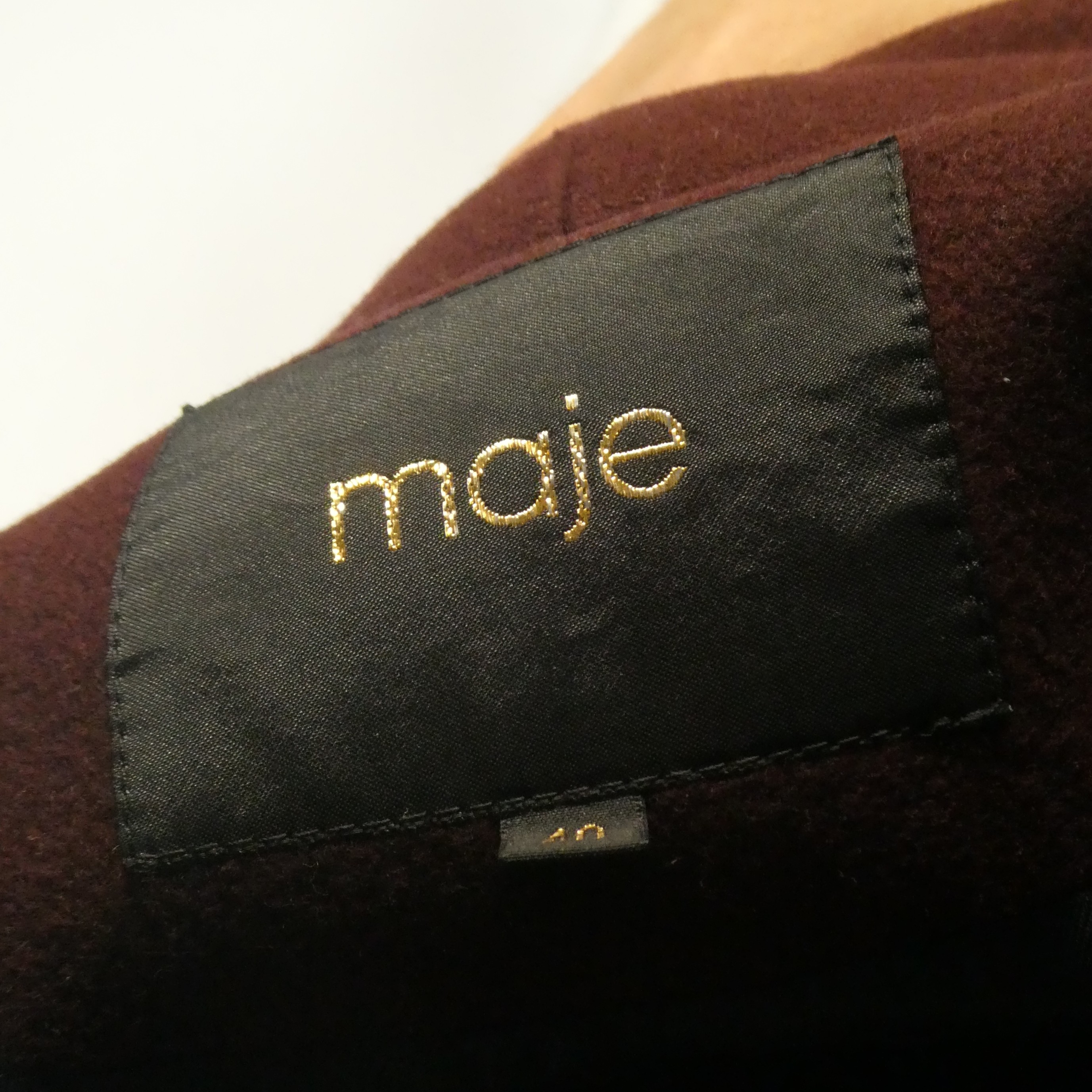 Maje Manteaux bordeaux en laine vierge - taille 40 - Photo 5