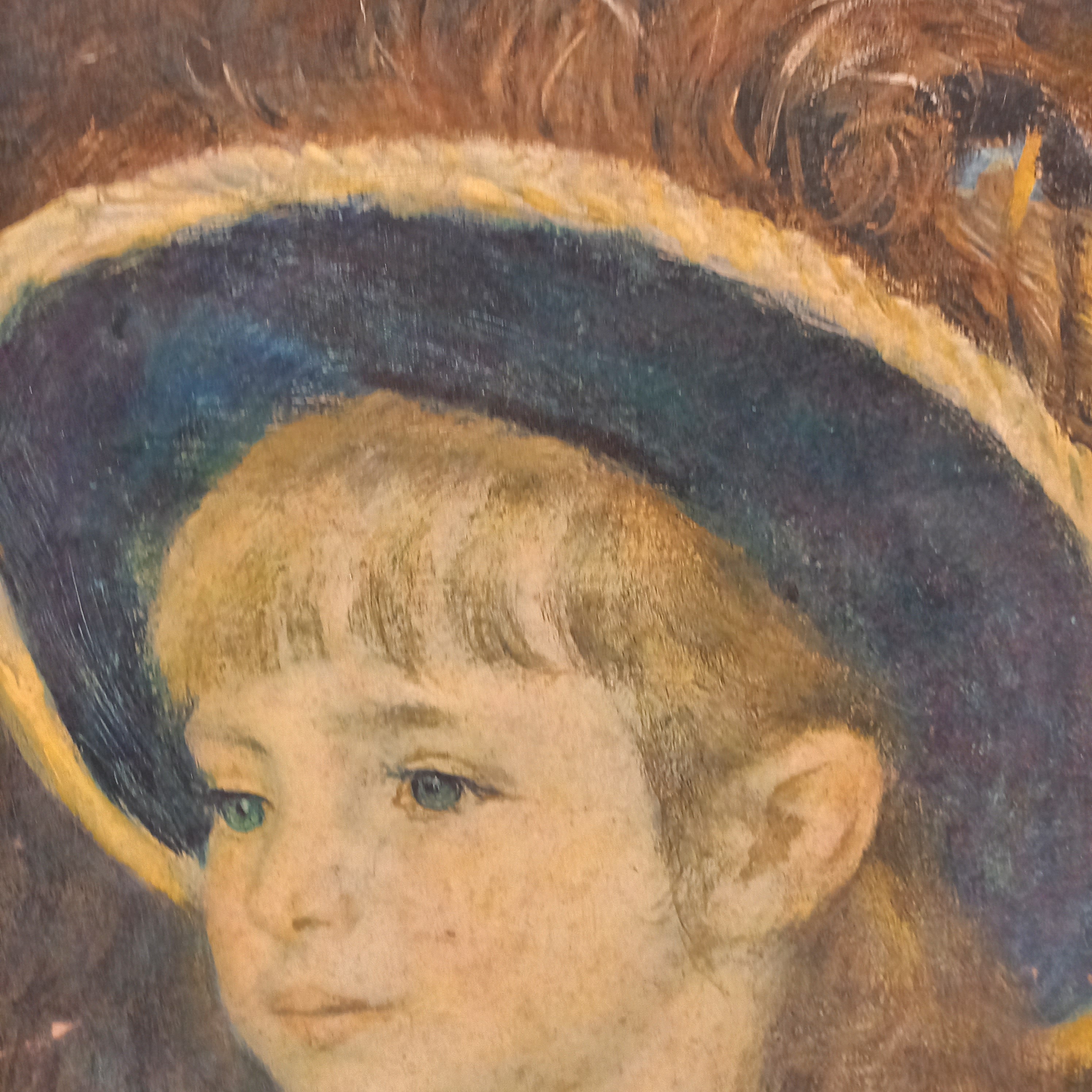 Voir photo 3 de Reproduction tableau - La petite fille au chapeau de A.Renoir Reproduction tableau - La petite fille au chapeau de A.Renoir - Vue 3 -