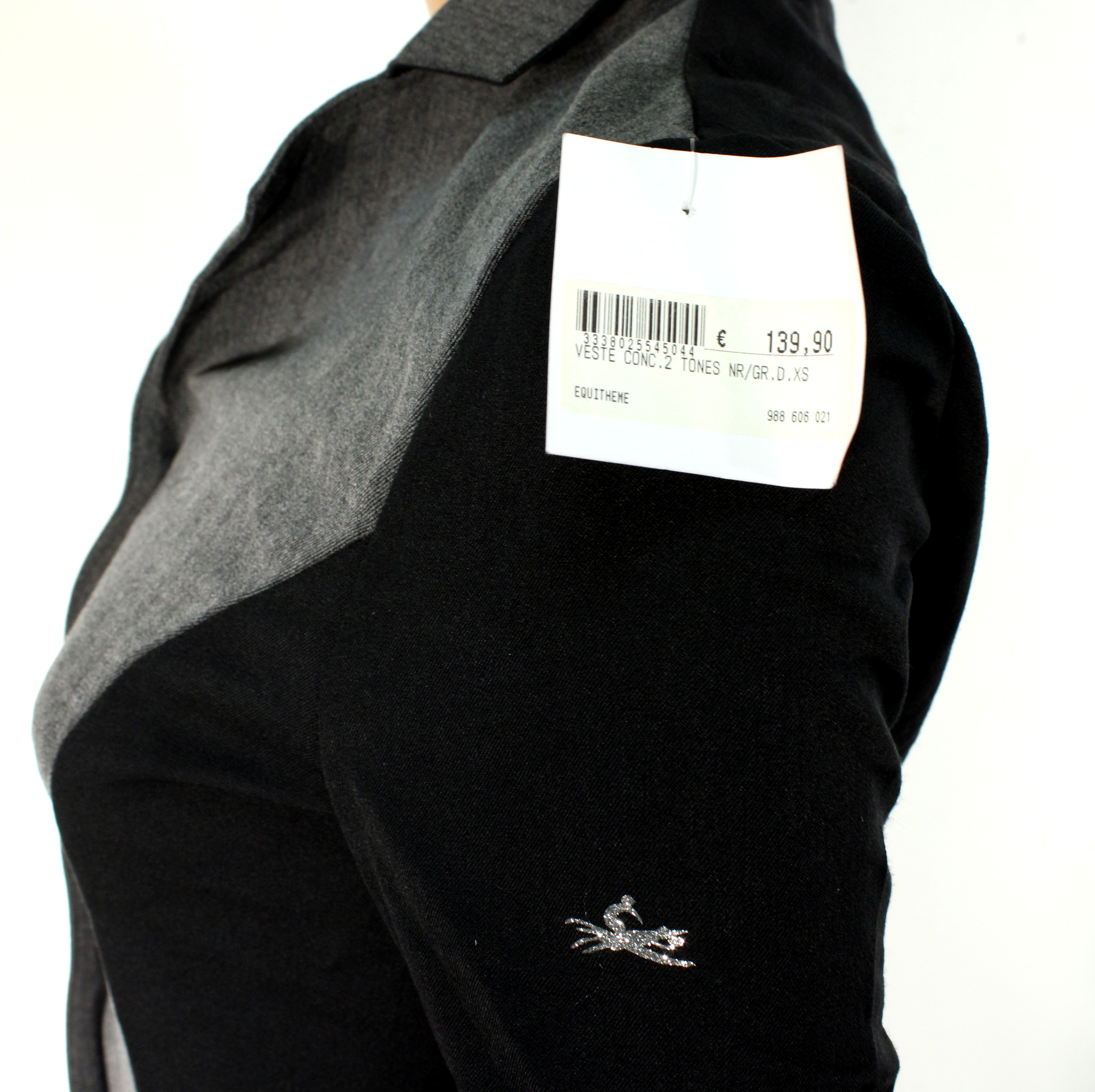 Veste Femme De Concours Equitation Noire & Grise EQUI.THEME Taille XS  - Vue 6 - 