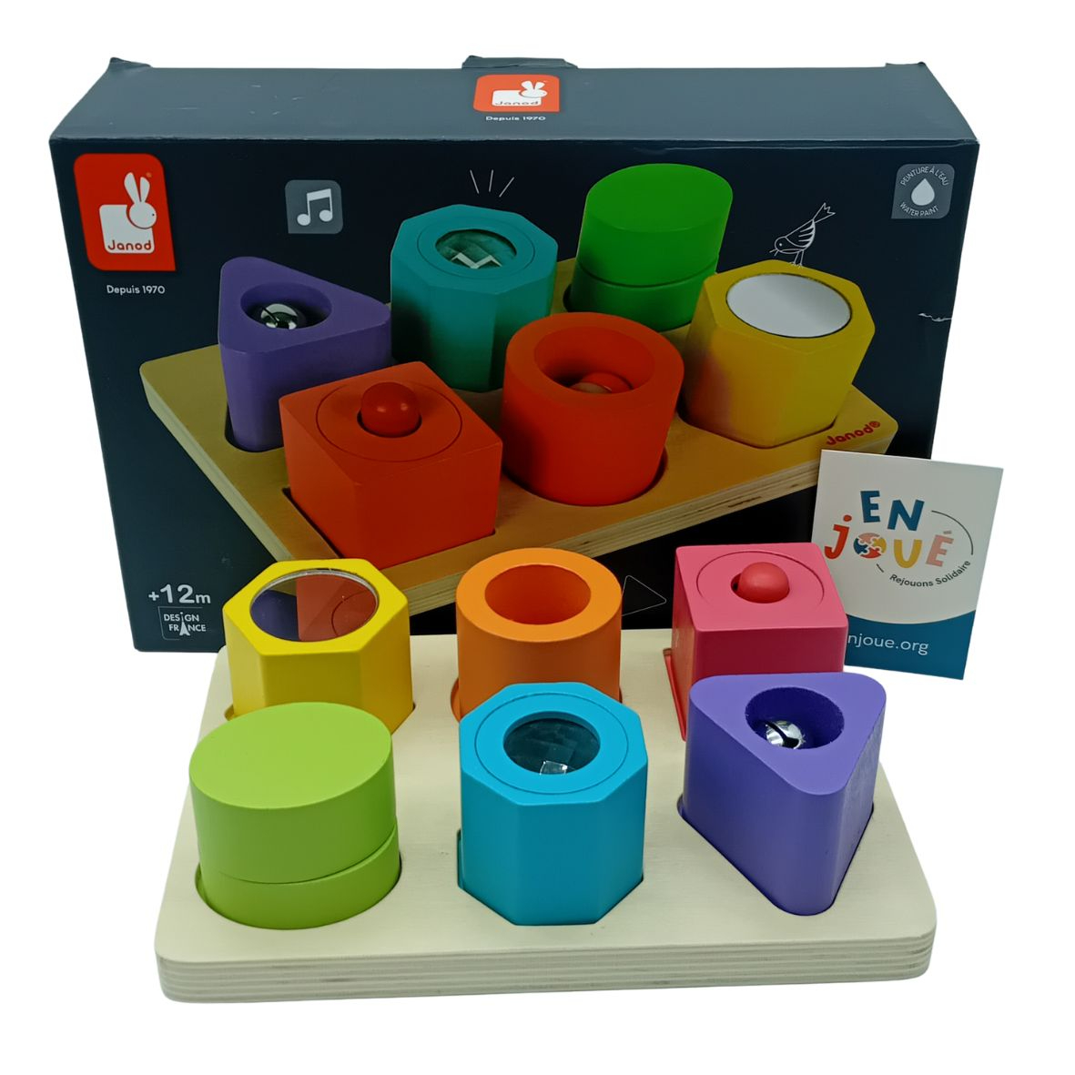Jouet en bois - Puzzle 6 cubes sensoriels I Wood - Janod - A partir de 12 ans. Comme neuf - Vue 4 - 